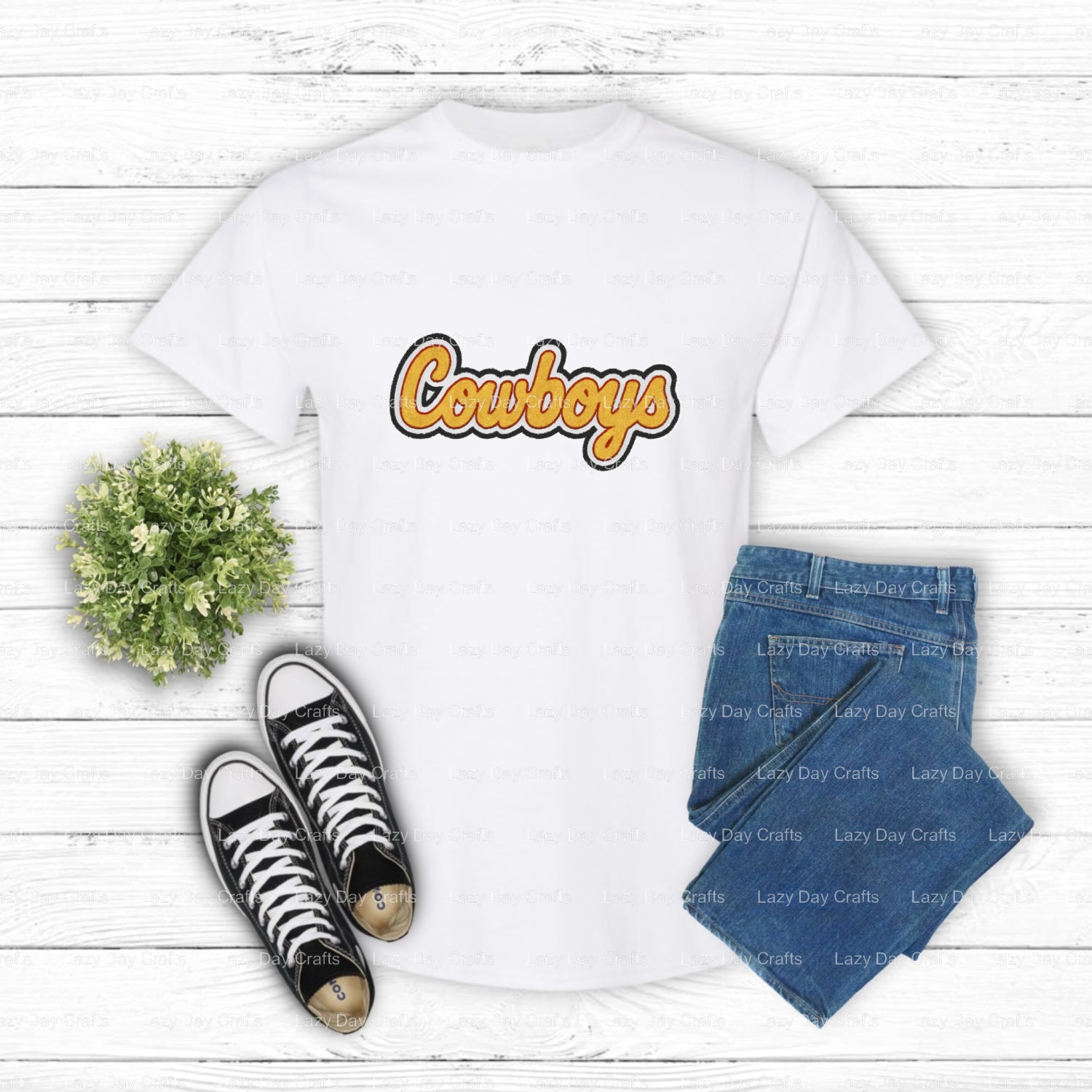 Cowboy Mascot School Spirit – DTF Transfer (view 1 of 2) – by Lazy Day Crafts – DTF Transfers – School Mascot, Apparel Ind...