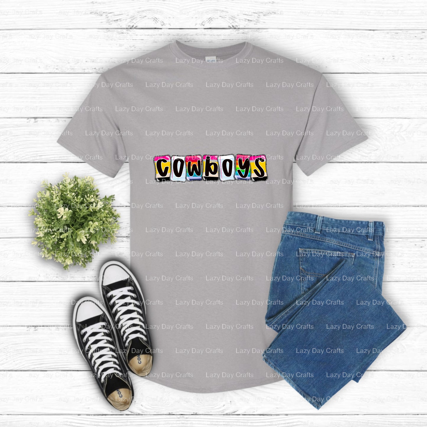 Cowboy Mascot School Spirit – DTF Transfer (view 2 of 2) – by Lazy Day Crafts – DTF Transfers – School Mascot, DTF Transfers