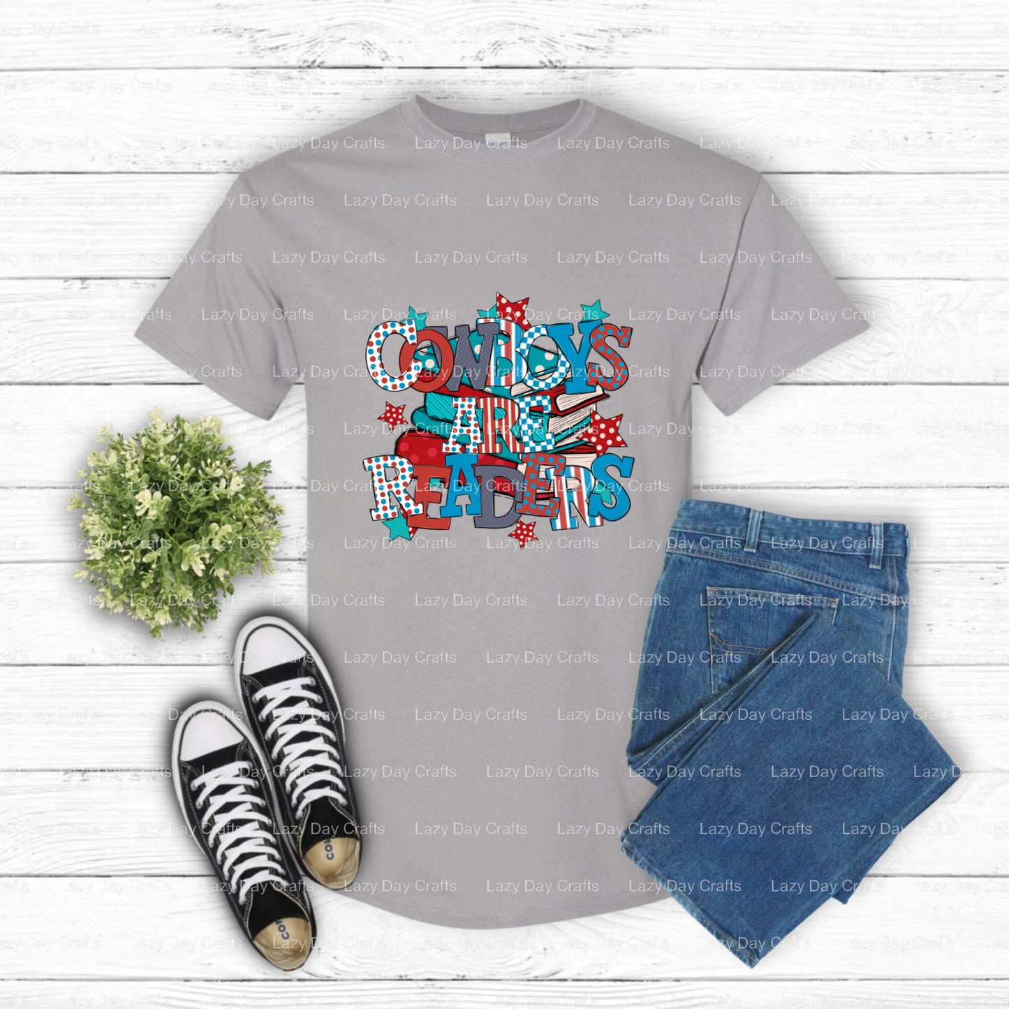 COWBOYS ARE READERS – School Mascot DTF Transfer (view 2 of 2) – by Lazy Day Crafts – DTF Transfers – School Mascot, Appar...