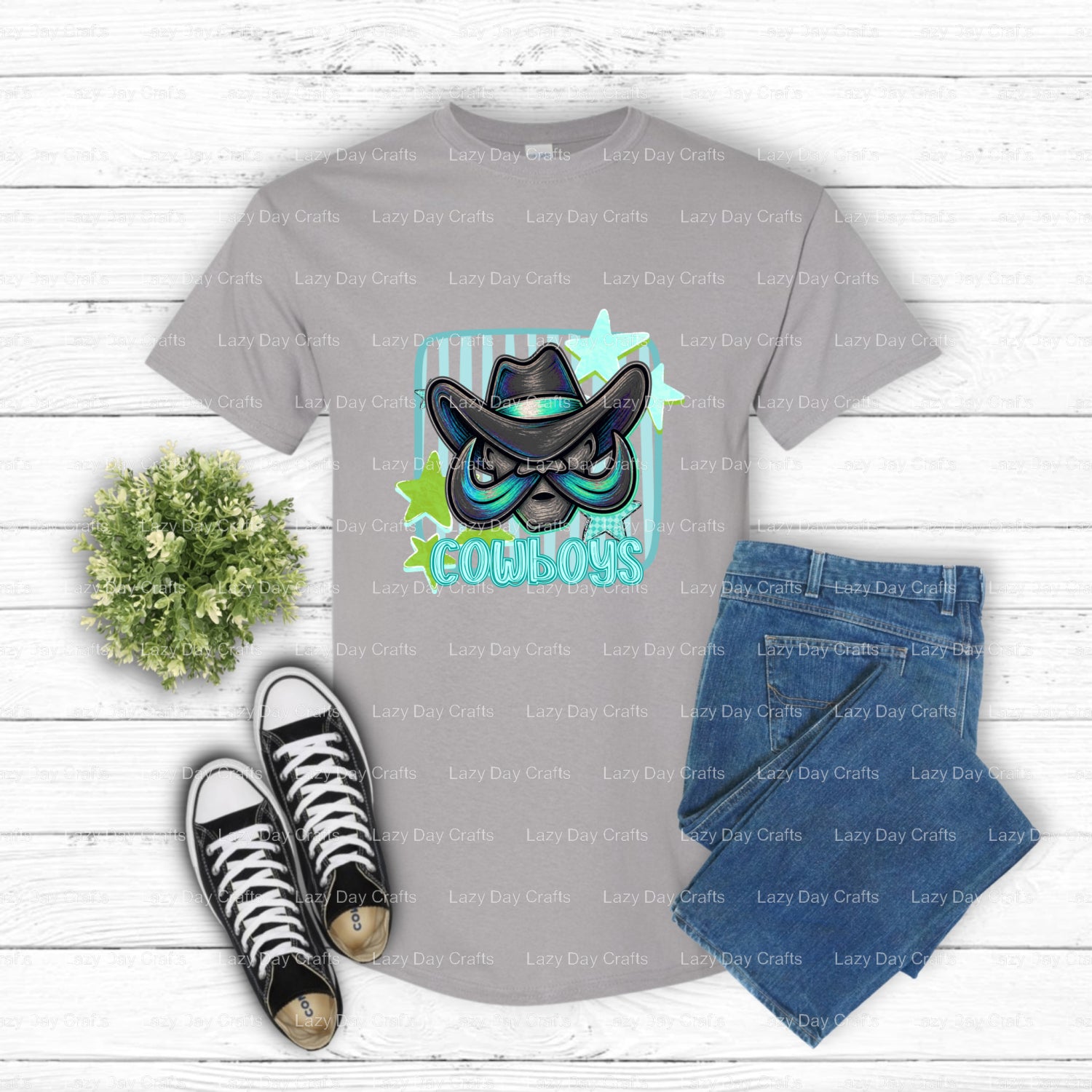 COWBOYS MASCOT – School Mascot DTF Transfer (view 2 of 2) – by Lazy Day Crafts – DTF Transfers – School Mascot, Apparel De...