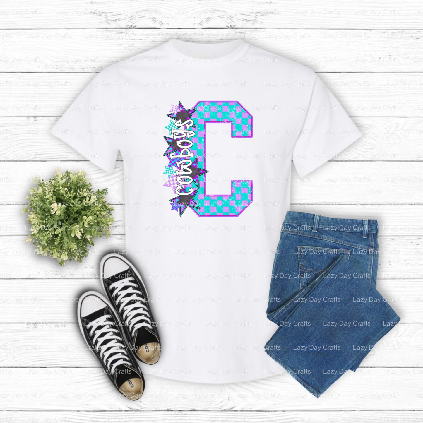 COWBOYS School Mascot – DTF Transfer (view 2 of 2) – by Lazy Day Crafts – DTF Transfers – School Mascot, Apparel Decoration