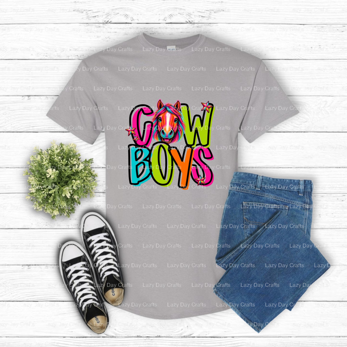 COWBOYS School Mascot – Ready to Press DTF Transfer (view 2 of 2) – by Lazy Day Crafts – DTF Transfers – School Mascot, DT...