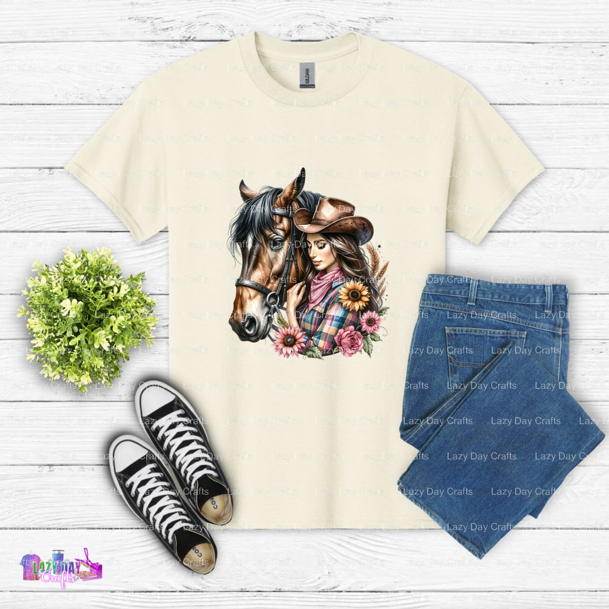 COWGIRL – Horses DTF Transfer (view 1 of 2) – by Lazy Day Crafts – DTF Transfers – DTF Transfers, custom apparel