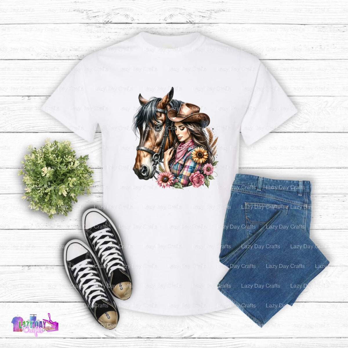 COWGIRL – Horses DTF Transfer (view 2 of 2) – by Lazy Day Crafts – DTF Transfers – DTF Transfers, custom apparel