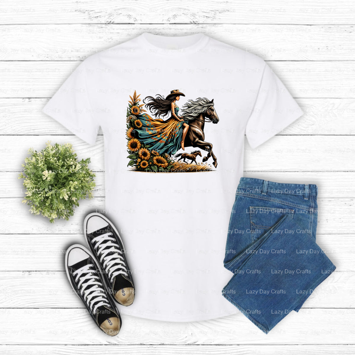 Cowgirl – Western DTF Transfer (view 2 of 2) – by Lazy Day Crafts – DTF Transfers – Western, DTF Transfers