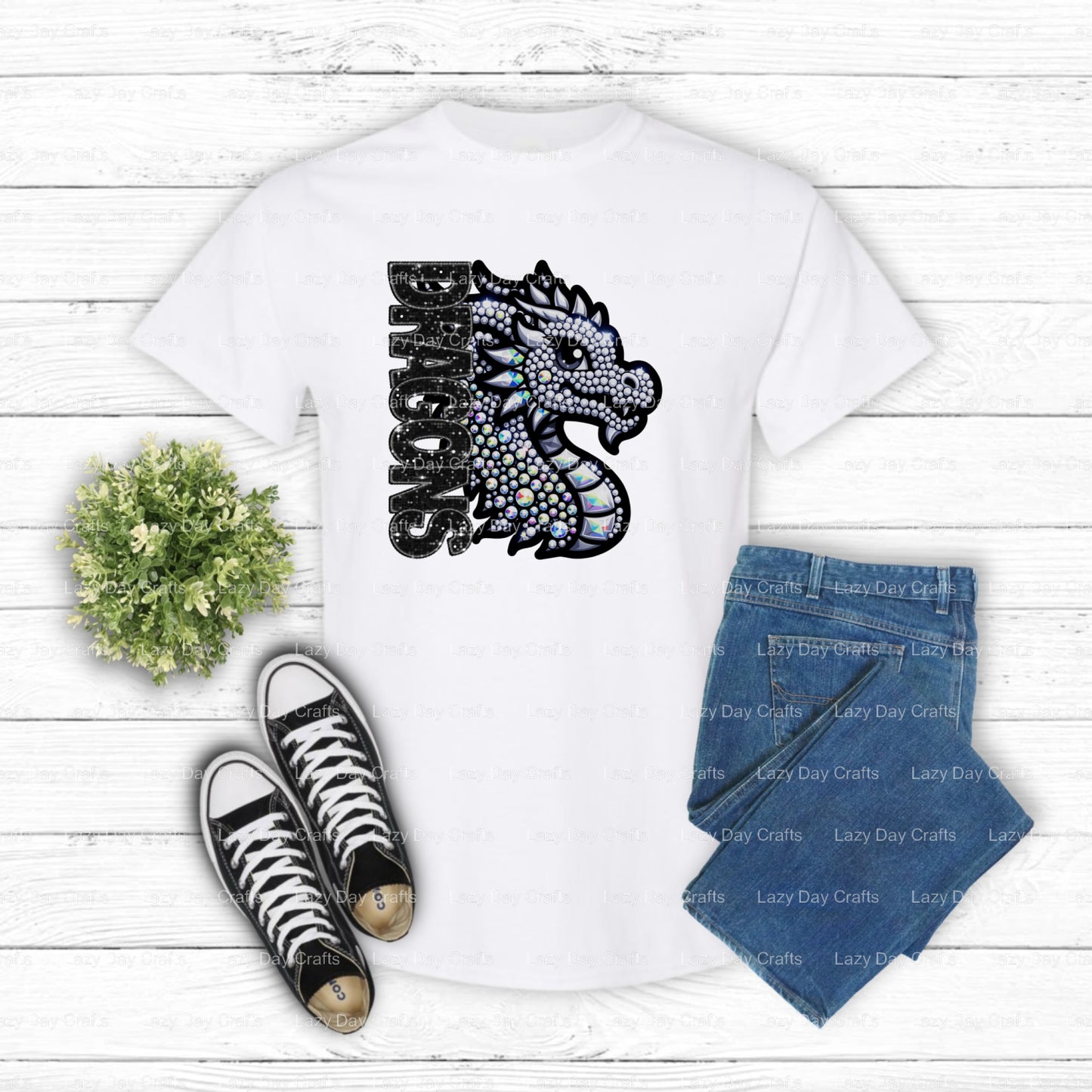 Crowned Green Dragon School Mascot – DTF Transfer (view 1 of 2) – by Lazy Day Crafts – DTF Transfers – School Mascot, Appa...