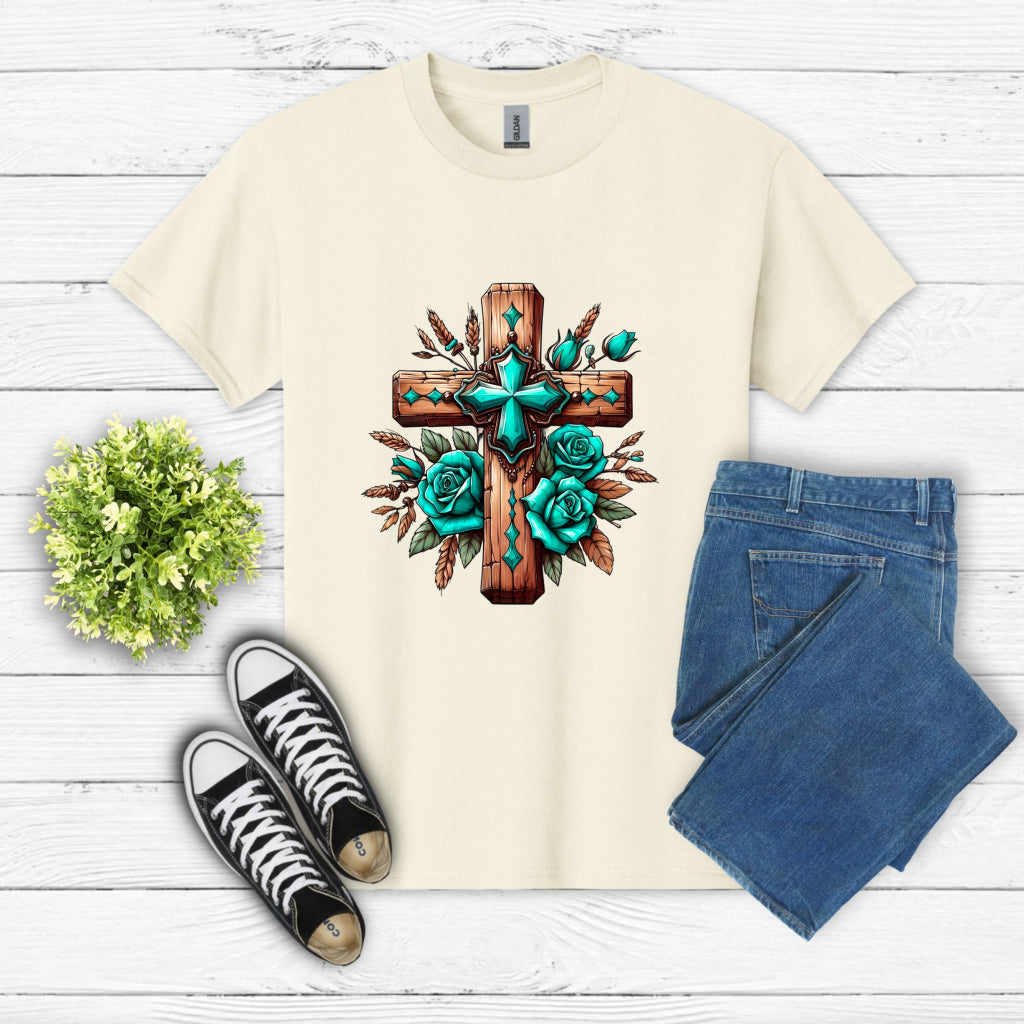 Floral Cross – Christian DTF Transfer