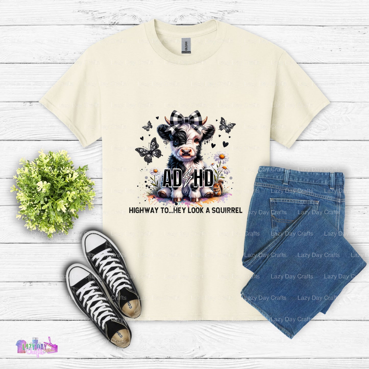 Highland Cow ADHD – Cow DTF Transfer