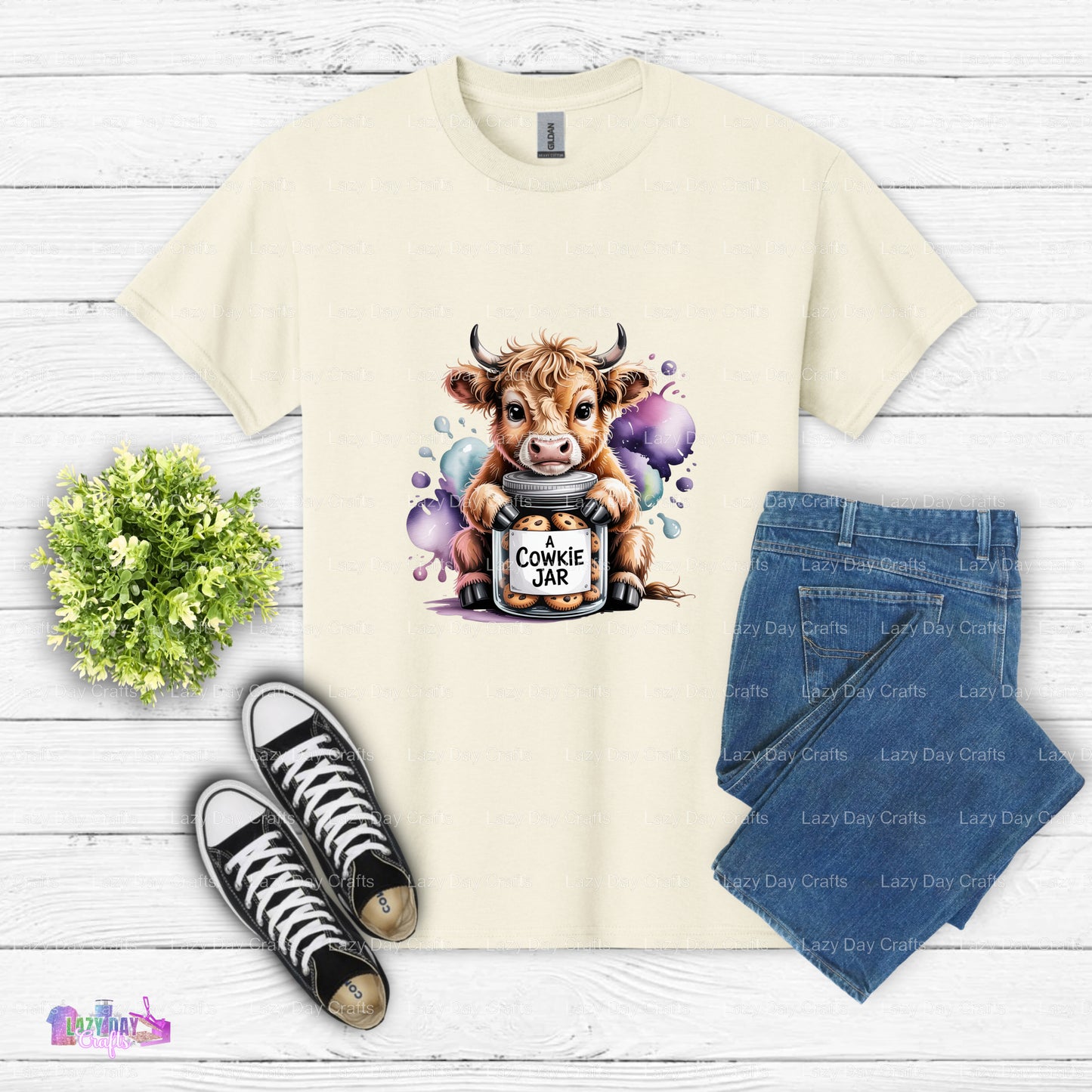 Cute Cow Cowkie Jar – Farm Animal DTF Transfer