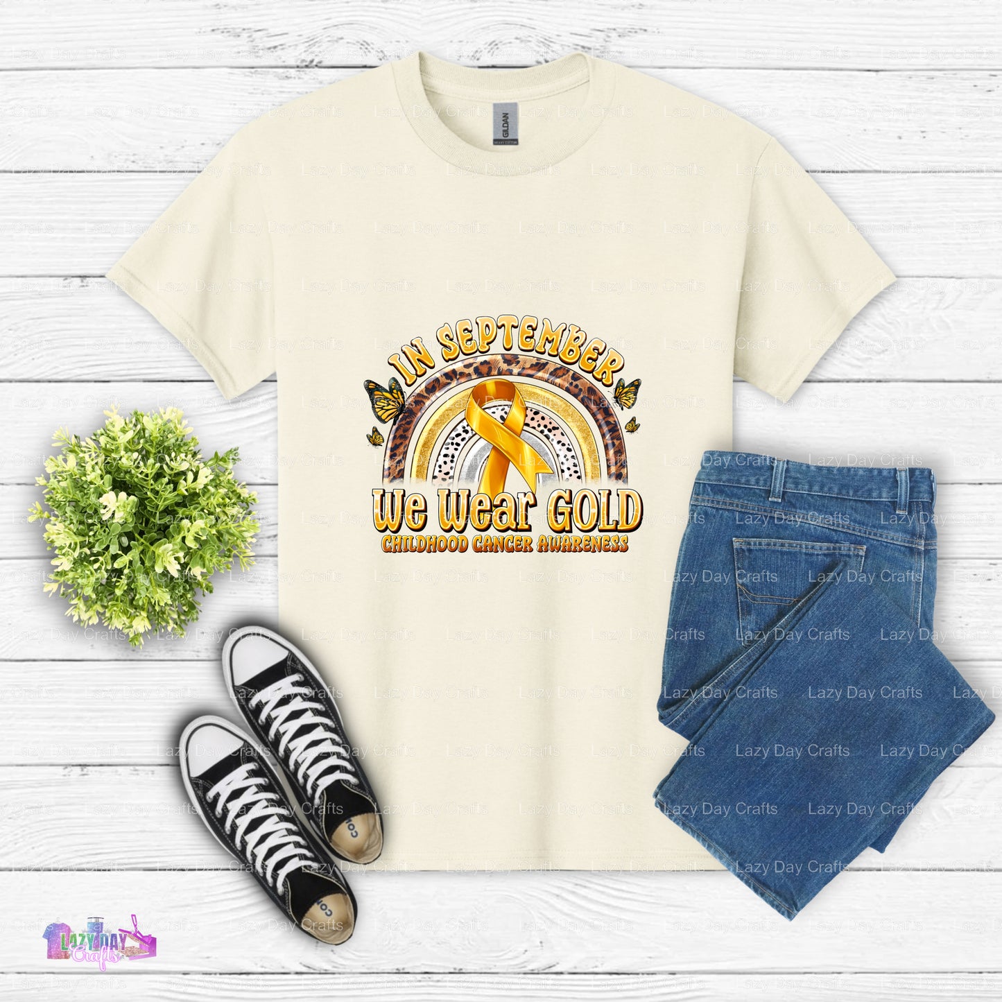 In September We Wear Gold – Childhood Cancer Awareness DTF Transfer