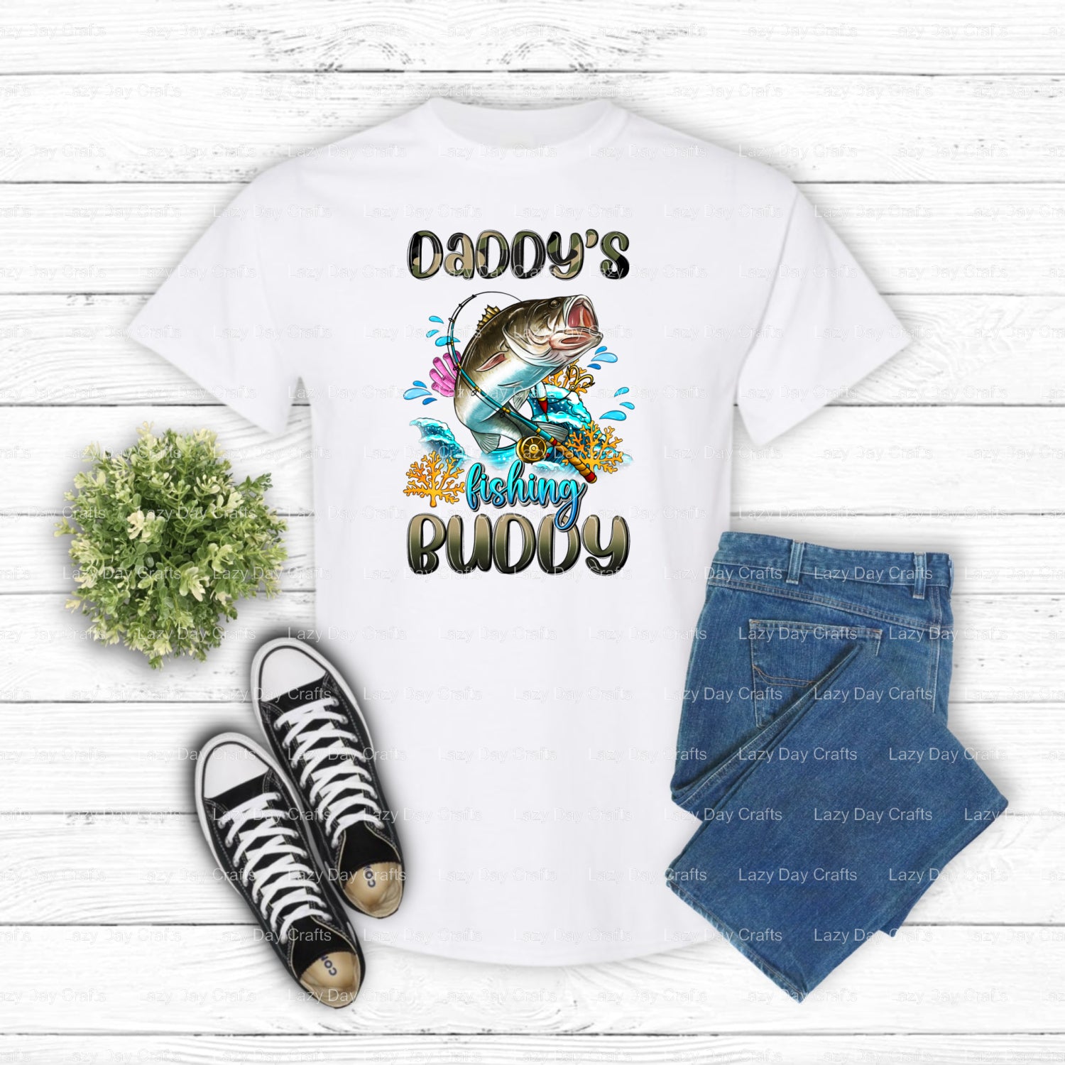 Daddy's Fishing Buddy – Fishing DTF Transfer (view 1 of 2) – by Lazy Day Crafts – DTF Transfers – DTF Transfers, DTF Trans...