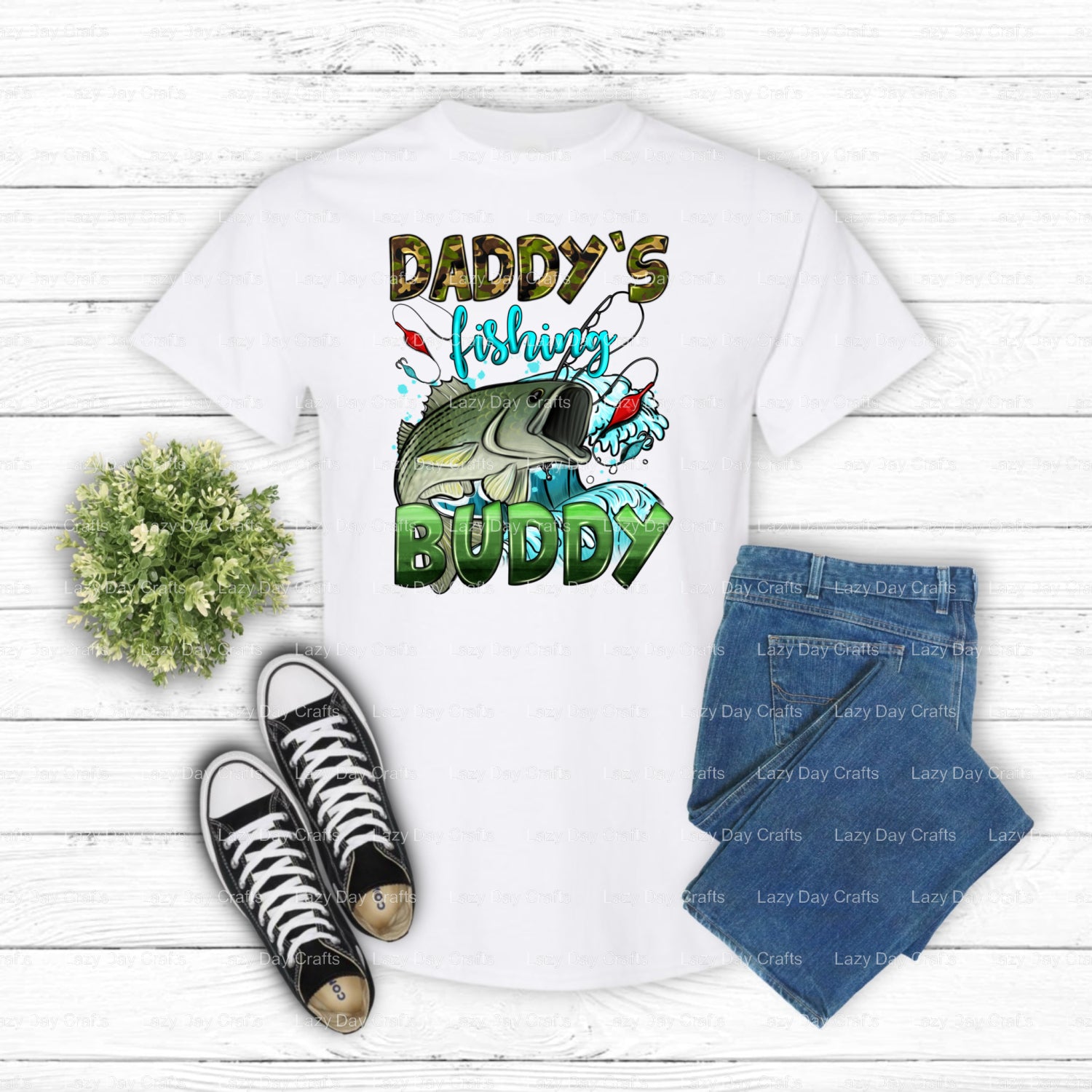 DADDY'S FISHING BUDDY – Fishing DTF Transfer (view 1 of 2) – by Lazy Day Crafts – DTF Transfers – DTF Transfers, custom ap...