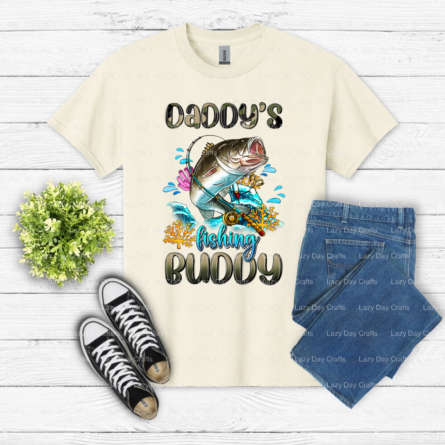 Daddy's Fishing Buddy – Fishing DTF Transfer (view 2 of 2) – by Lazy Day Crafts – DTF Transfers – DTF Transfers, DTF Trans...