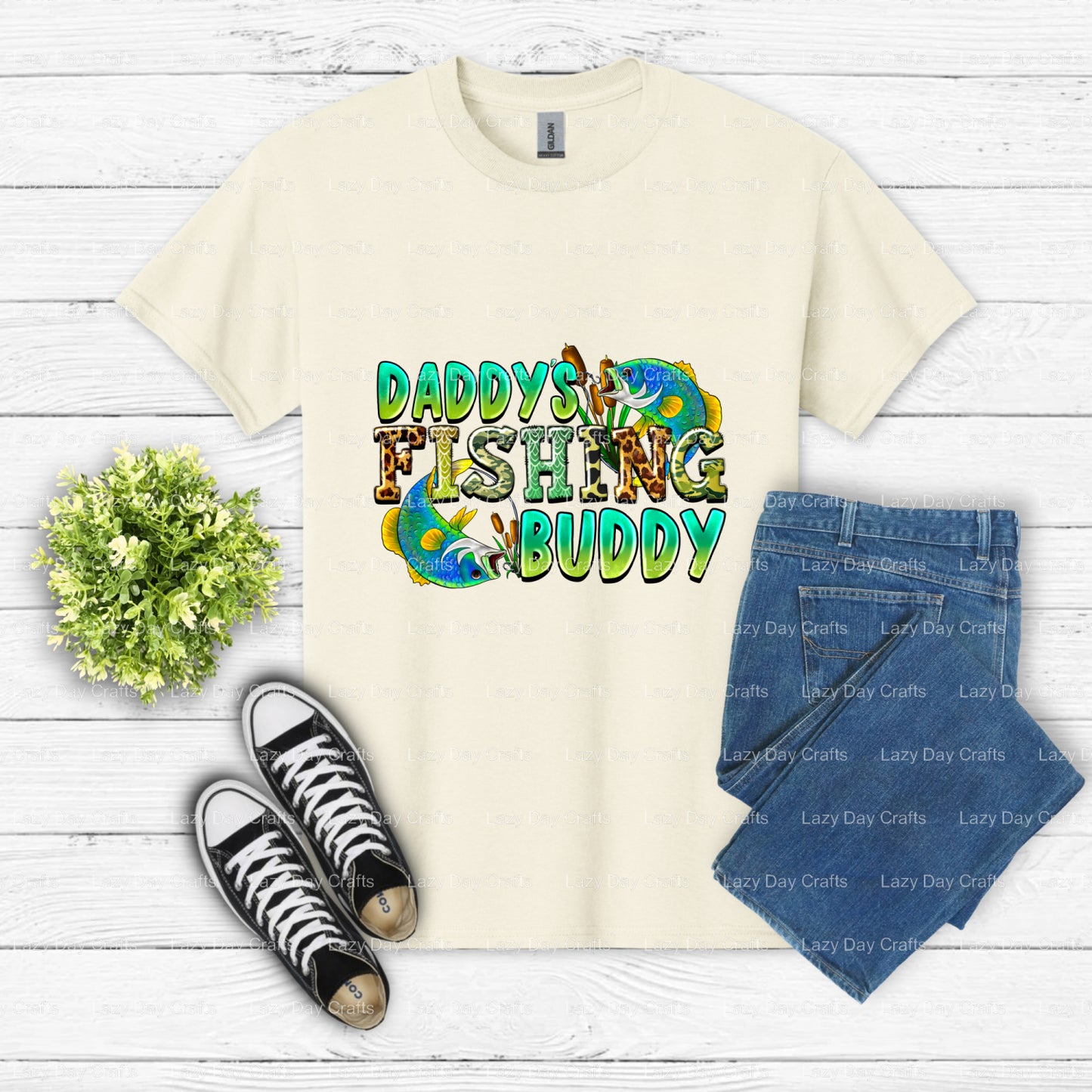 DADDY'S FISHING BUDDY – Fishing DTF Transfer (view 2 of 2) – by Lazy Day Crafts – DTF Transfers – DTF Transfers, custom ap...