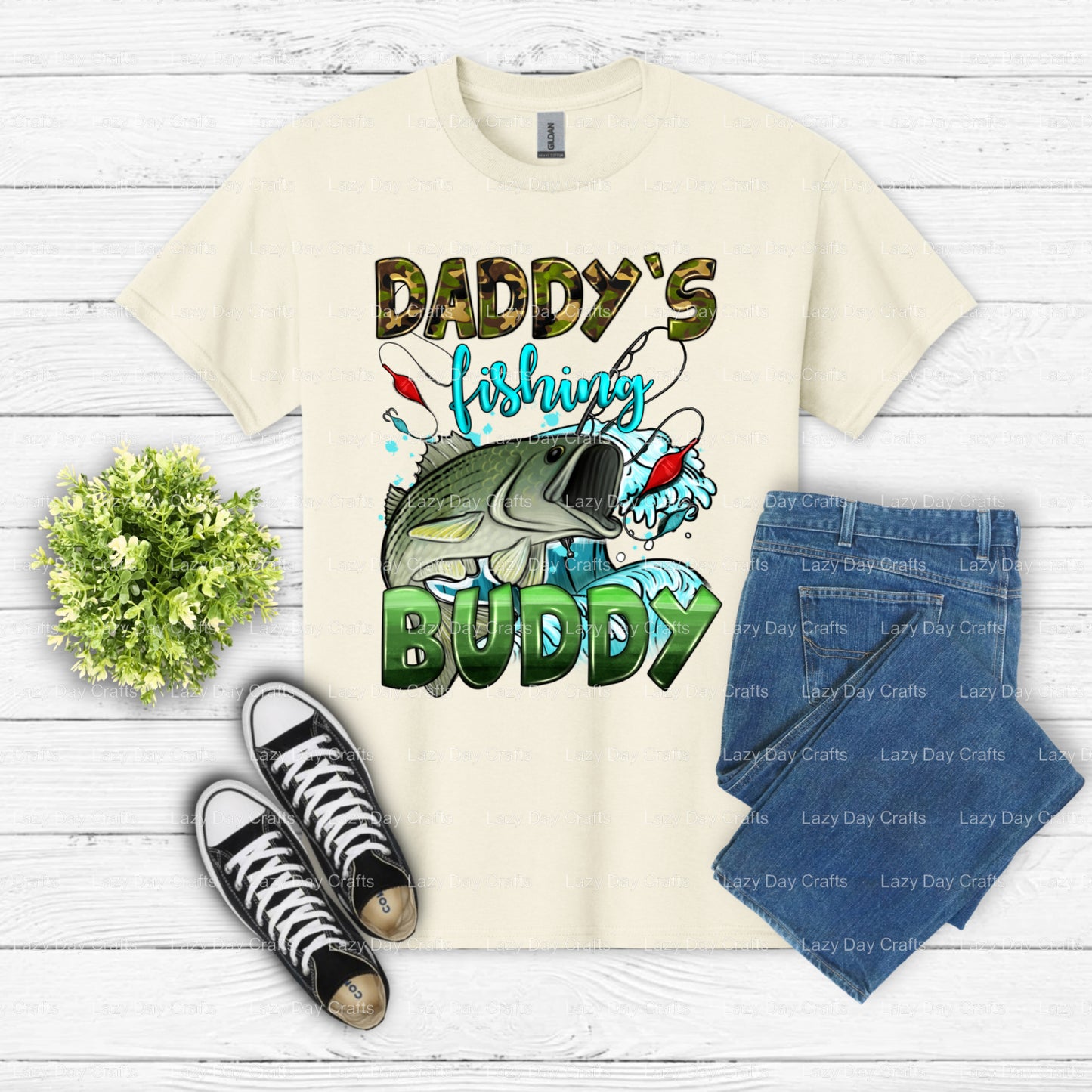 DADDY'S FISHING BUDDY – Fishing DTF Transfer (view 2 of 2) – by Lazy Day Crafts – DTF Transfers – DTF Transfers, custom ap...