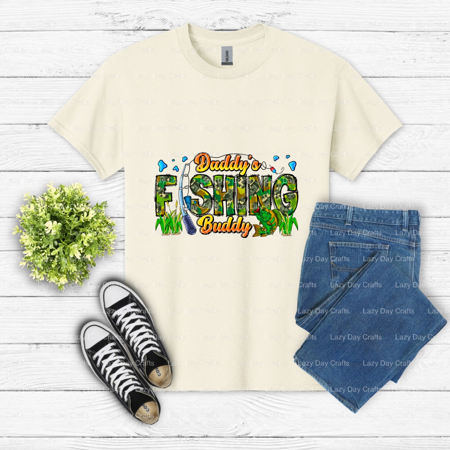 DADDY'S FISHING BUDDY – Fishing DTF Transfer (view 2 of 2) – by Lazy Day Crafts – DTF Transfers – DTF Transfers, custom ap...