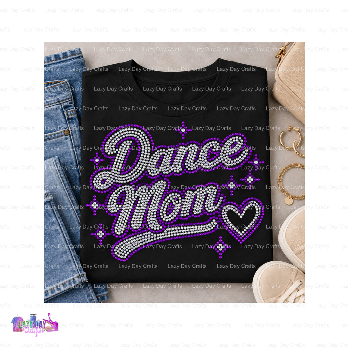 DANCE MOM – Custom Apparel Spangle Transfer, Ready to Press – by Lazy Day Crafts – Spangle Transfers – Spangle Transfers,...