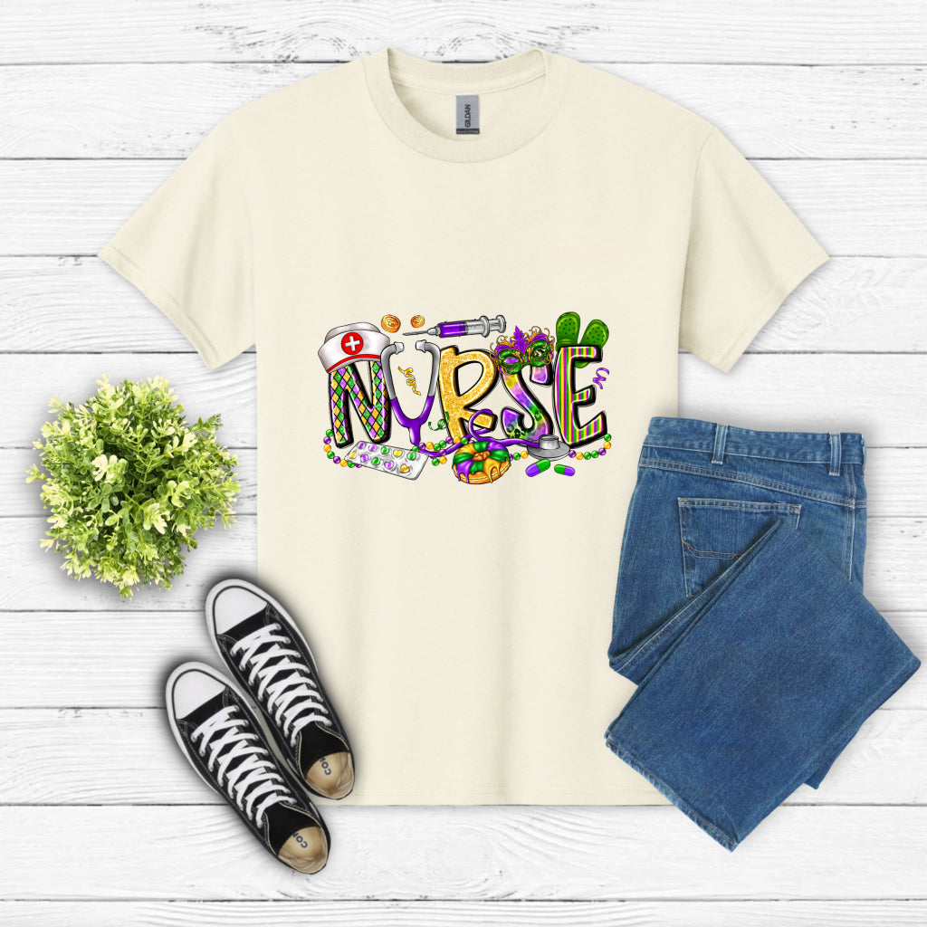 Mardi Gras Nurse – Mardi Gras DTF Transfer