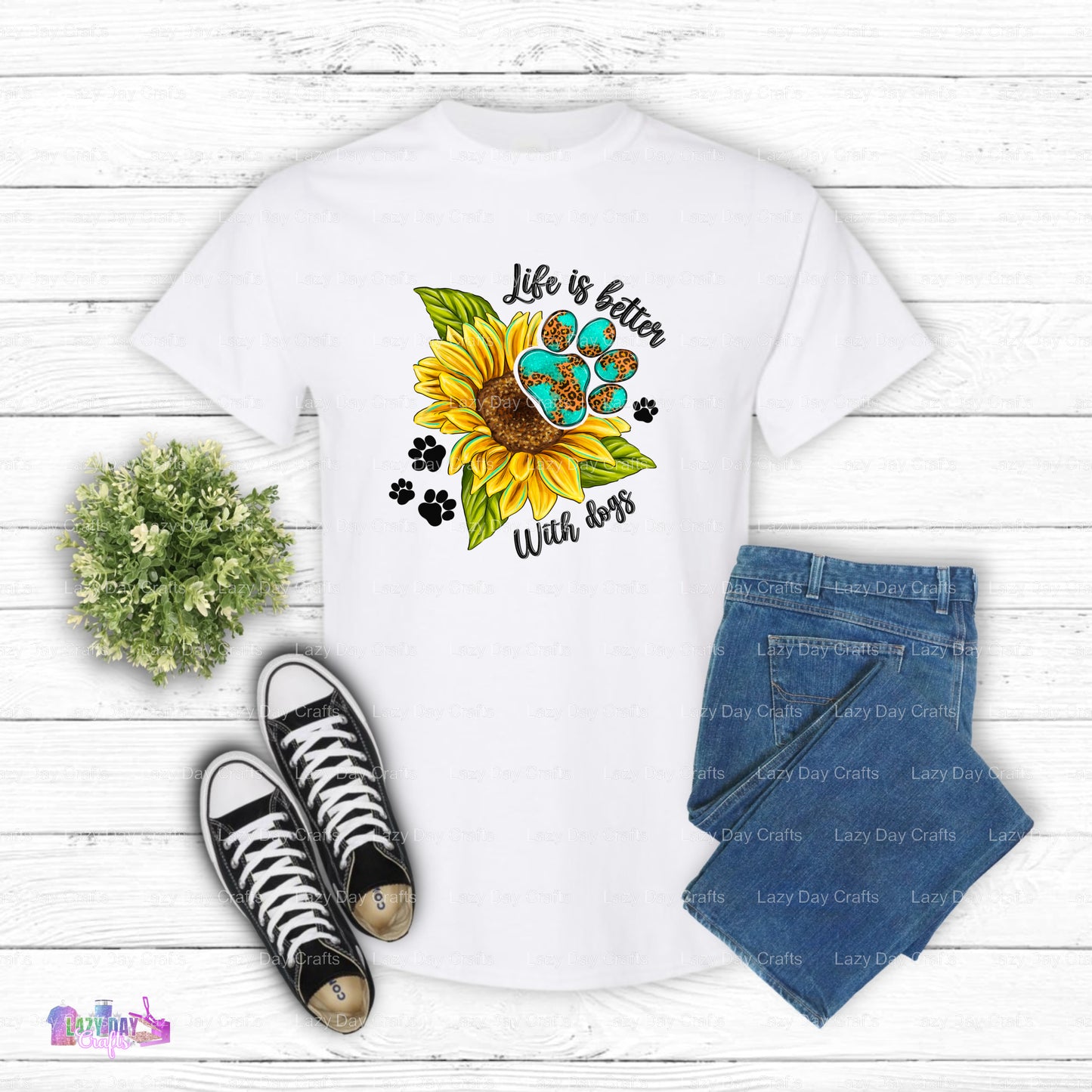 LIFE IS BETTER WITH DOGS – Dog Lover DTF Transfer