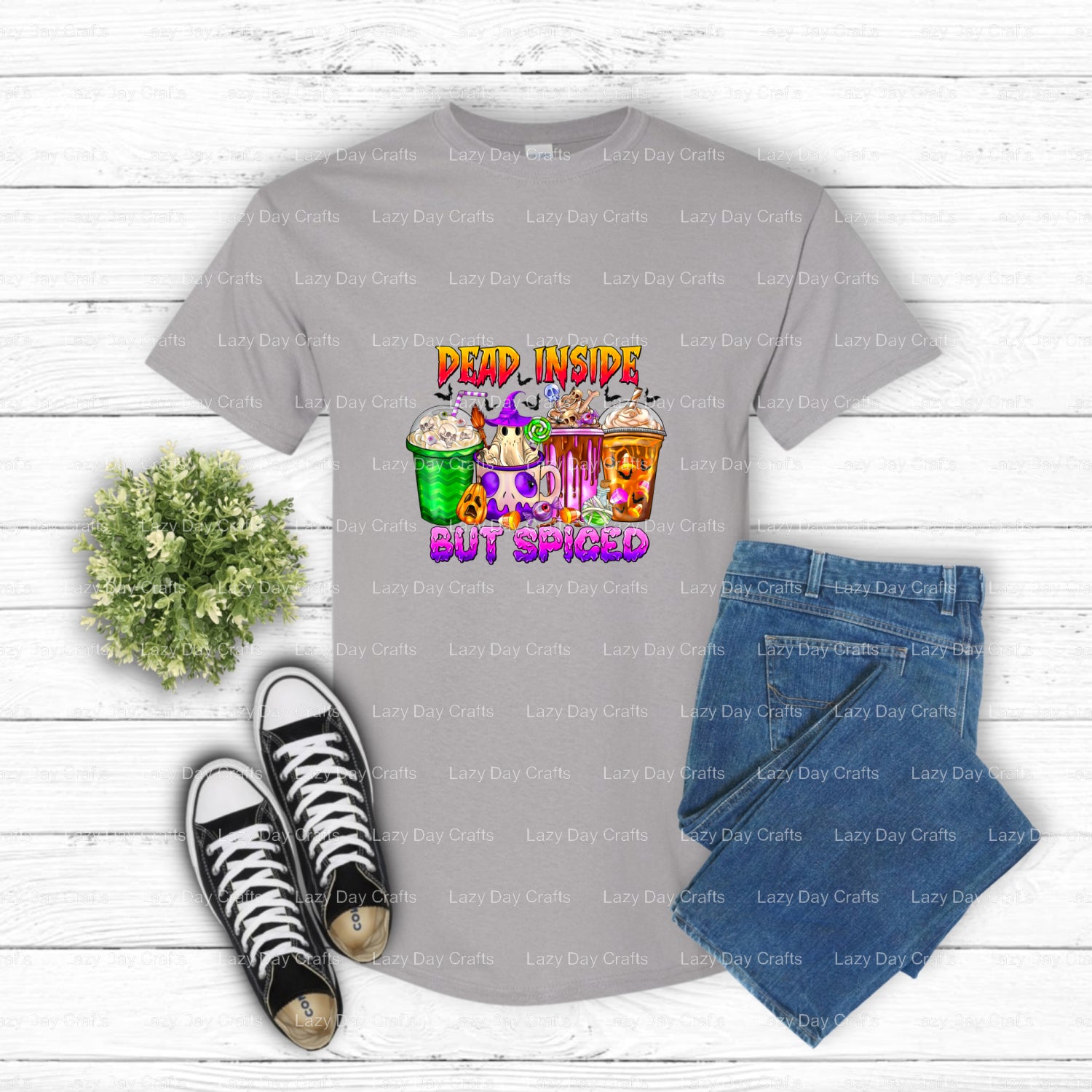 DEAD INSIDE BUT SPICED – DTF Transfer (view 2 of 2) – by Lazy Day Crafts – DTF Transfers – DTF Transfers, Premade DTF