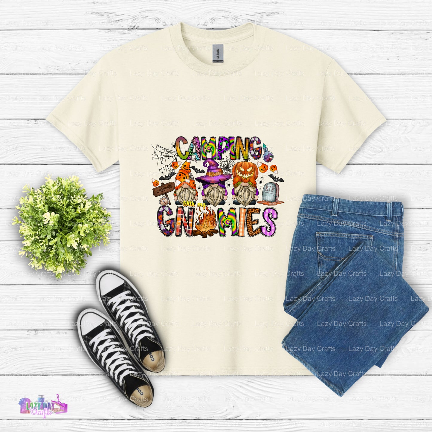 Halloween Camping With My Gnomies – Halloween Camping DTF Transfer