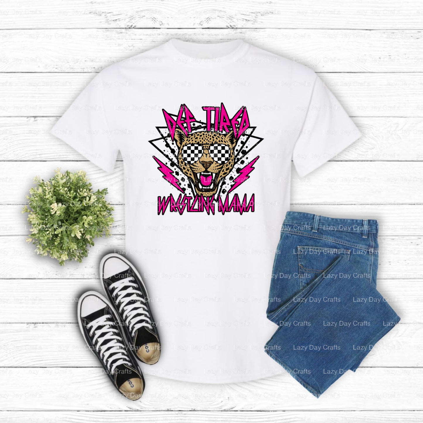 Def Tired Wrestling Mama – DTF Transfer (view 1 of 2) – by Lazy Day Crafts – DTF Transfers – DTF Transfers, Premade DTF