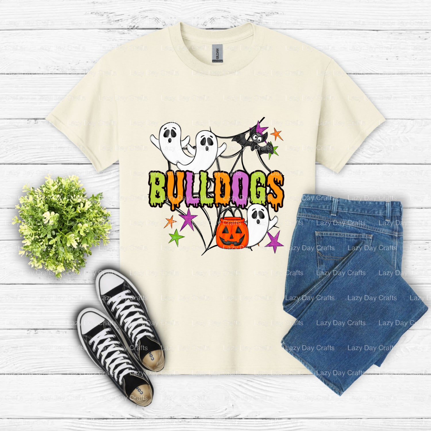 Determined Bulldog Mascot – School Mascot DTF Transfer (view 2 of 2) – by Lazy Day Crafts – DTF Transfers – School Mascot,...