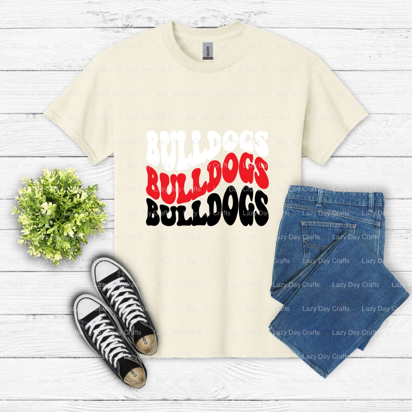 Determined Bulldog Mascot – School Spirit DTF Transfer (view 1 of 2) – by Lazy Day Crafts – DTF Transfers – School Mascot,...