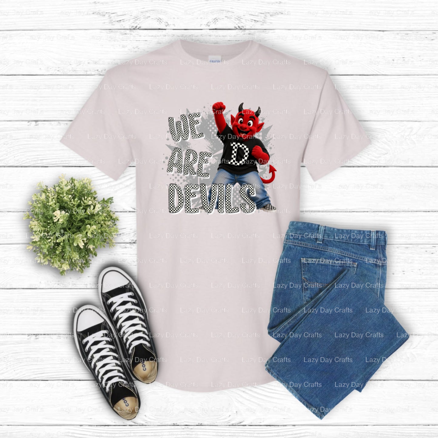 DEVILS Red Devil Head – DTF Transfer (view 1 of 2) – by Lazy Day Crafts – DTF Transfers – DTF Transfers, Premade DTF