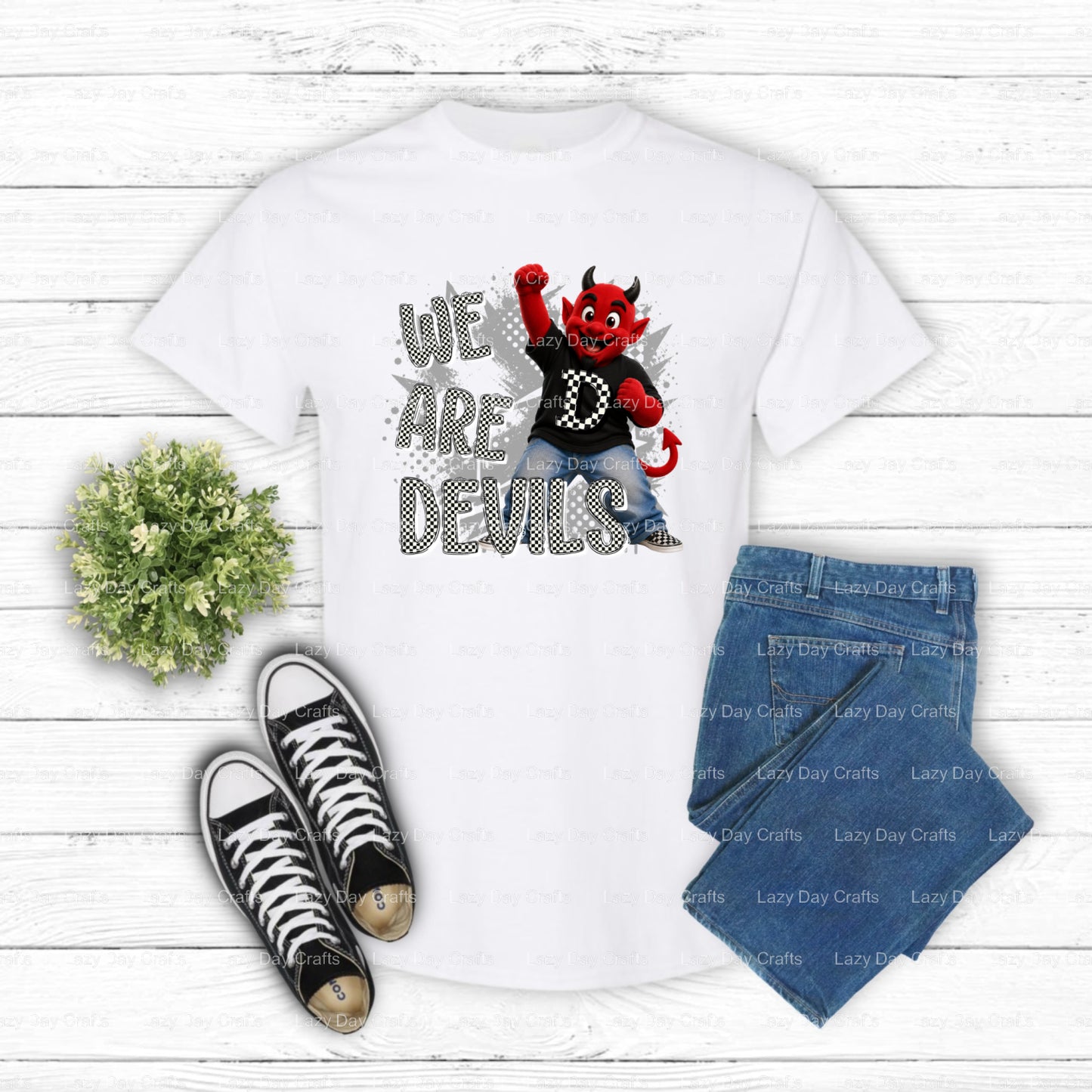 DEVILS Red Devil Head – DTF Transfer (view 2 of 2) – by Lazy Day Crafts – DTF Transfers – DTF Transfers, Premade DTF