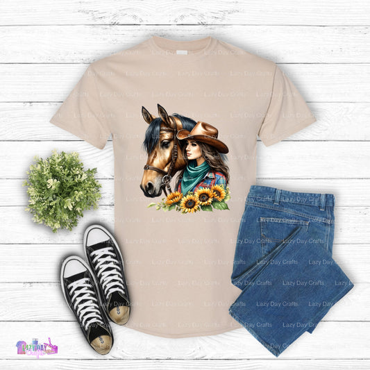 Daisy Cowgirl Horse – Western DTF Transfer