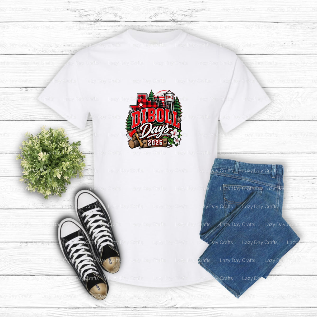 Diboll Days Texas Est. 1892 Pine Tree – Custom Apparel DTF Transfer (view 1 of 2) – by Lazy Day Crafts – DTF Transfers – D...
