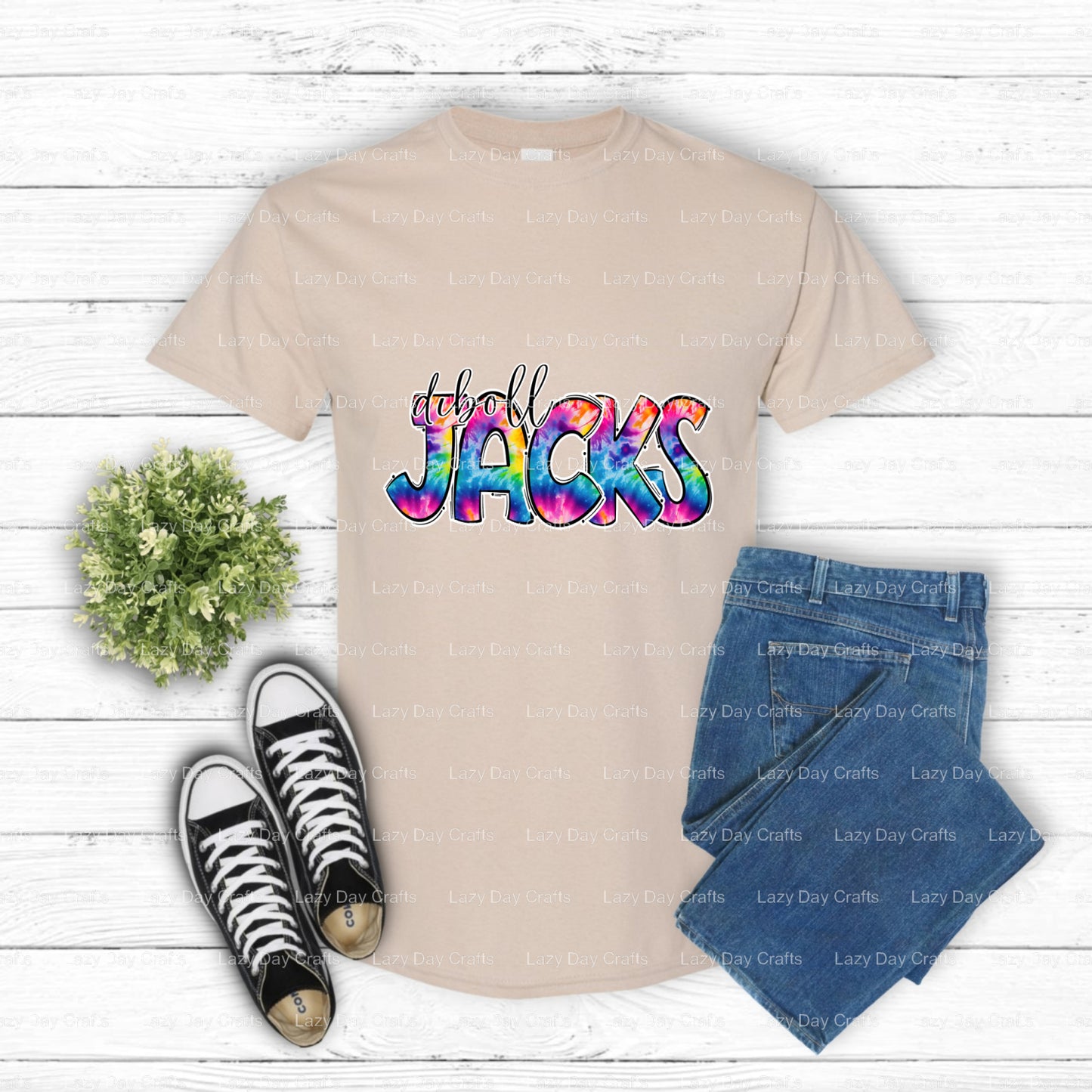 DIBOLL LUMBERJACKS Tie-Dye – School Mascot DTF Transfer (view 1 of 2) – by Lazy Day Crafts – DTF Transfers – School Mascot...