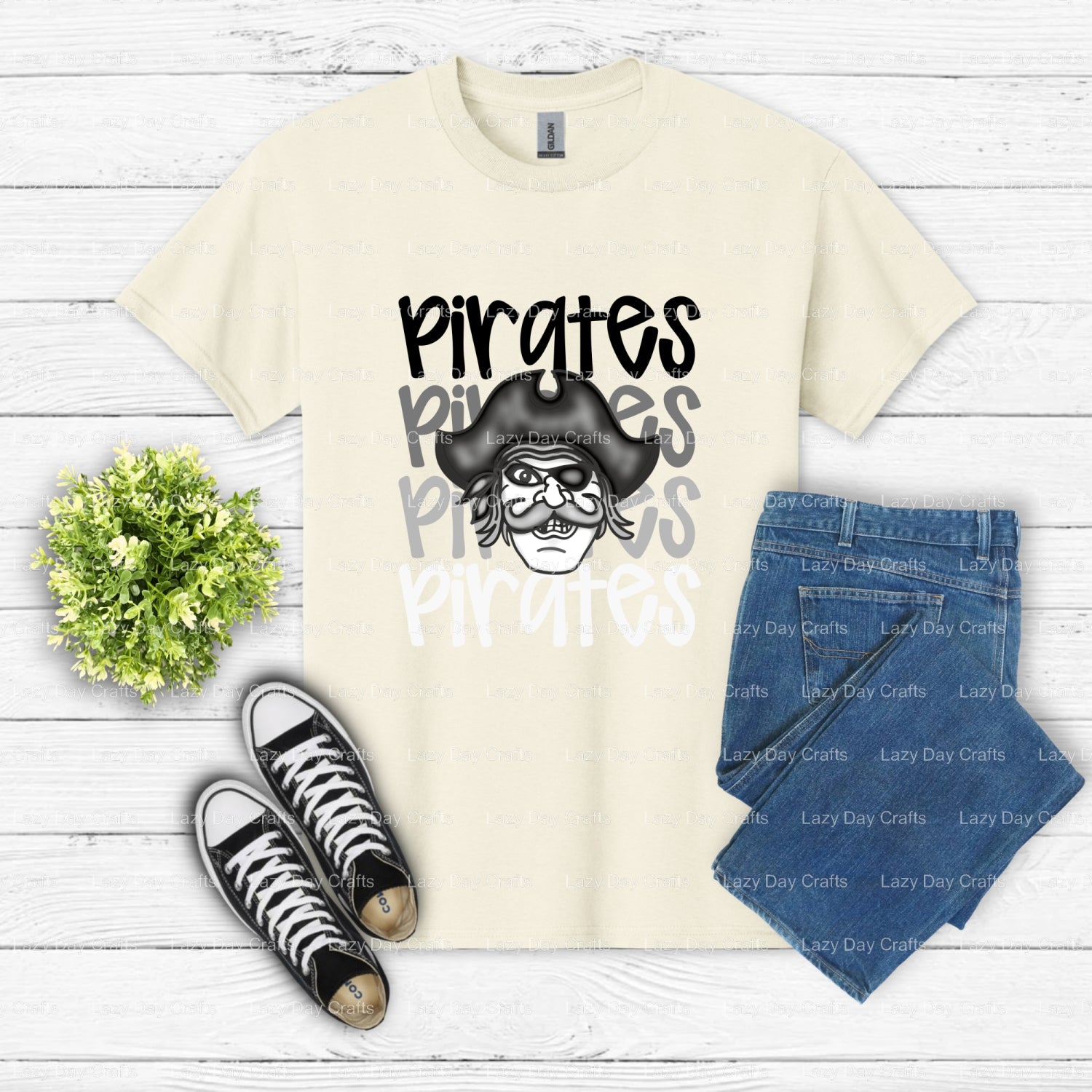 Distressed Pirate Skull Bandana – Lazy Day Crafts DTF Transfer (view 2 of 2) – DTF Transfers – Lazy Day Crafts, DTF Transfers