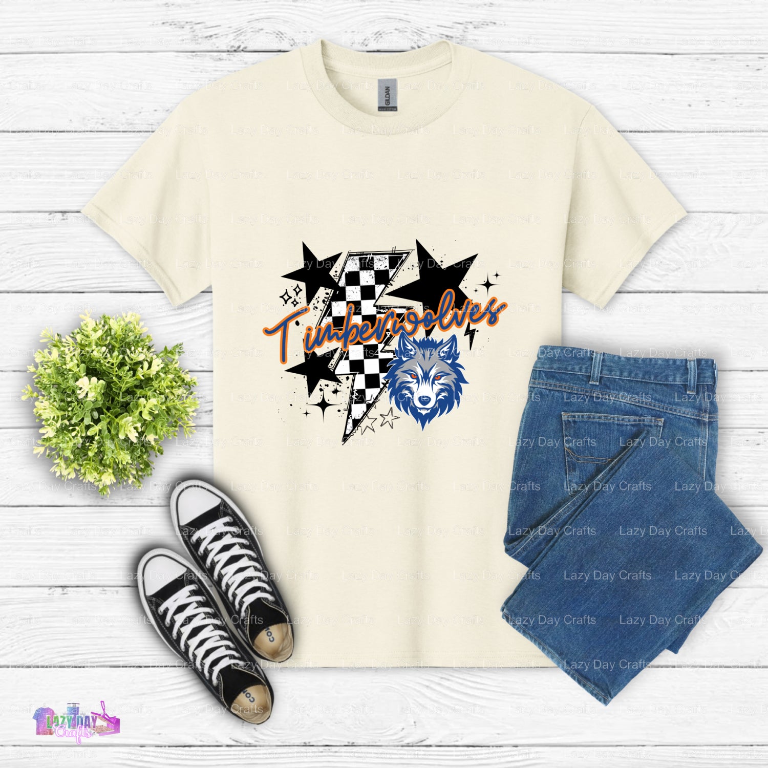 Distressed Timberwolves Basketball Logo – Sports DTF Transfer (view 1 of 2) – by Lazy Day Crafts – DTF Transfers – Sports,...