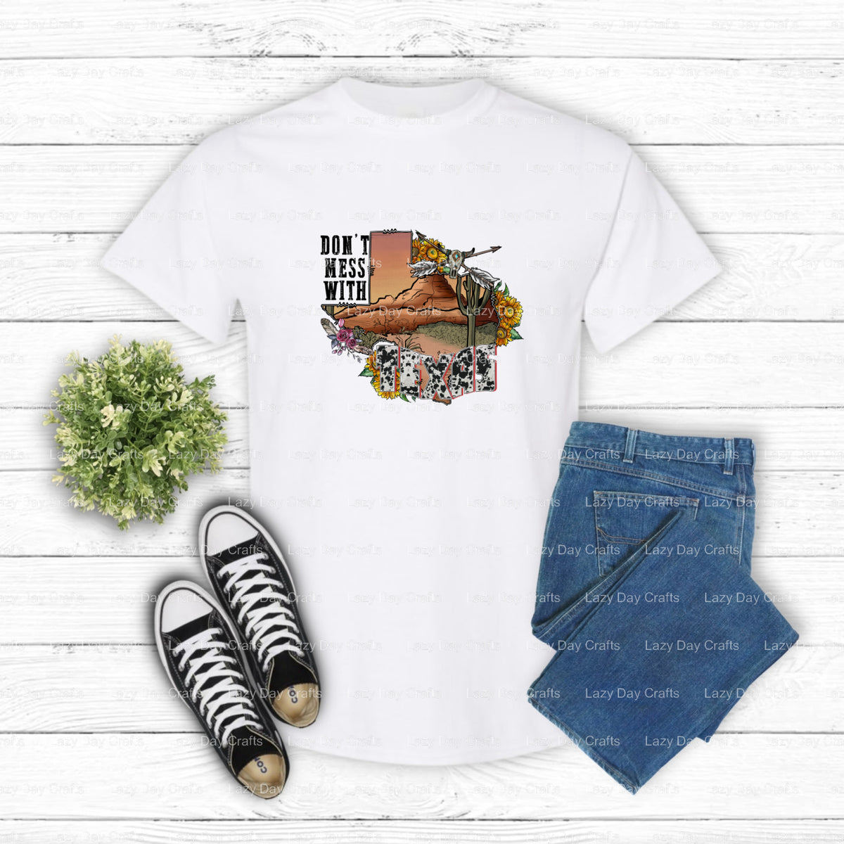 Don't Mess With Texas – Western DTF Transfer (view 2 of 2) – by Lazy Day Crafts – DTF Transfers – DTF Transfers, DTF Trans...