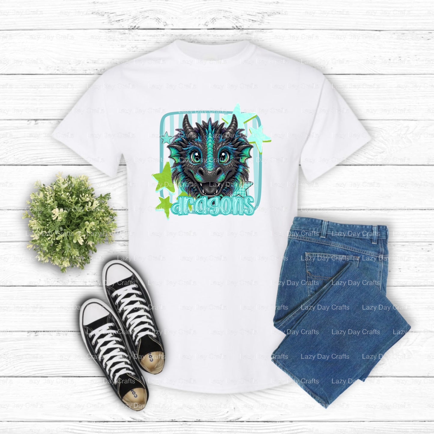 Dragon Football Mascot – School Spirit DTF Transfer (view 1 of 2) – by Lazy Day Crafts – DTF Transfers – DTF Transfer, Sch...