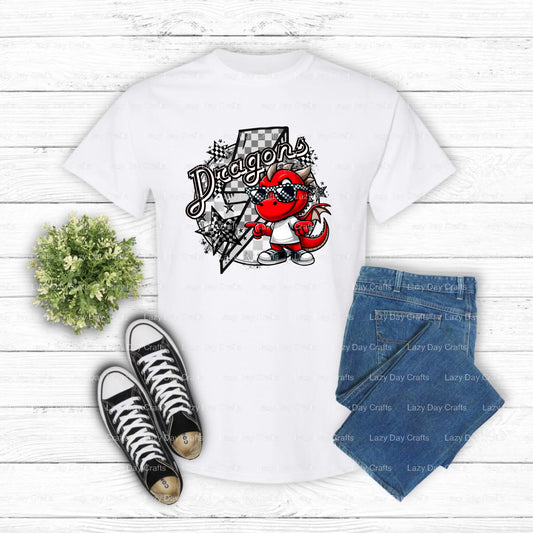 Dragon Mascot Jersey 00 – School Spirit DTF Transfer (view 1 of 2) – by Lazy Day Crafts – DTF Transfers – School Mascot, D...