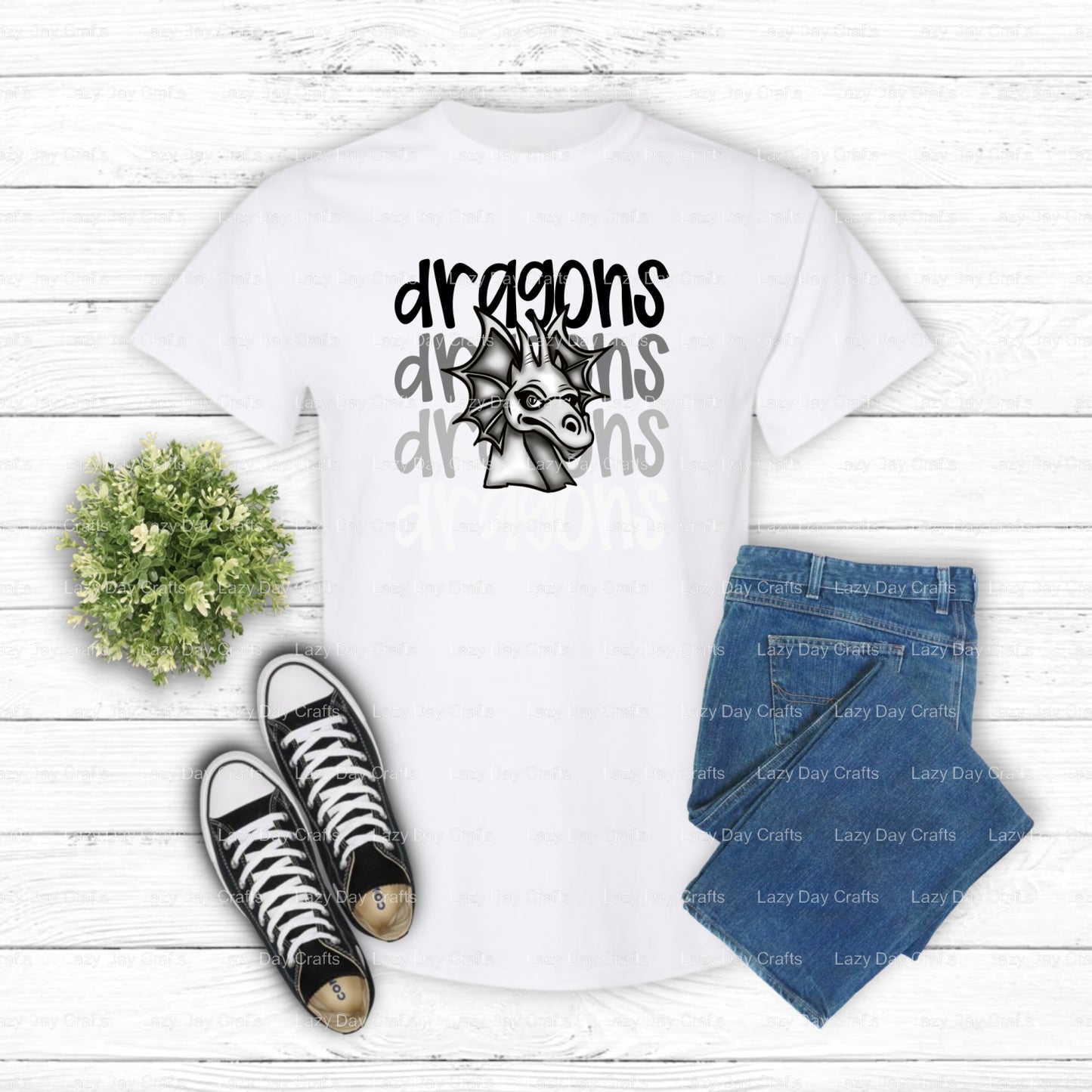 Dragon Mascot School Spirit – DTF Transfer (view 1 of 2) – by Lazy Day Crafts – DTF Transfers – School Mascot, School Spirit