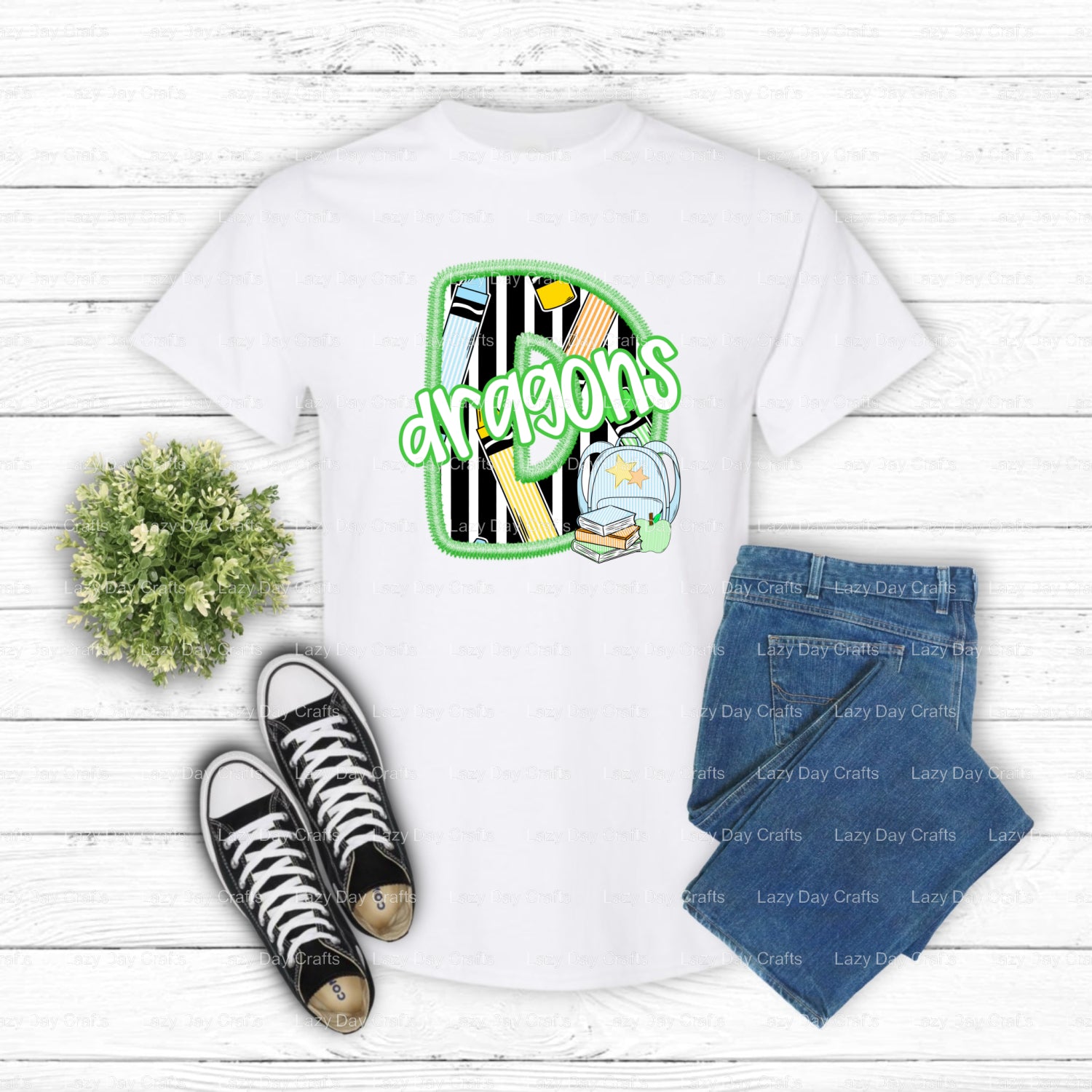 DRAGONS Athletic Mascot – School Spirit DTF Transfer (view 1 of 2) – by Lazy Day Crafts – DTF Transfers – School Mascot, S...