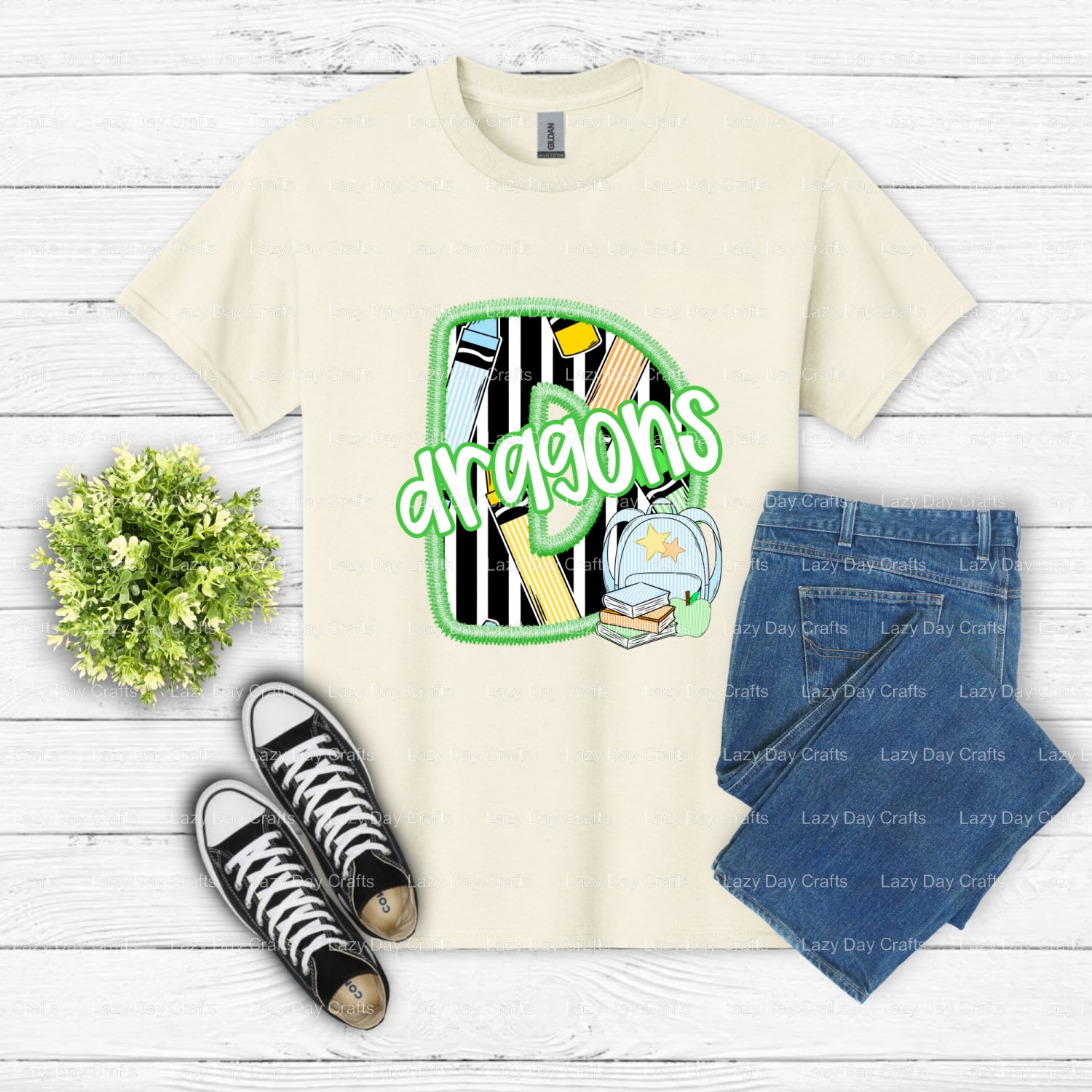 DRAGONS Athletic Mascot – School Spirit DTF Transfer (view 2 of 2) – by Lazy Day Crafts – DTF Transfers – School Mascot, S...