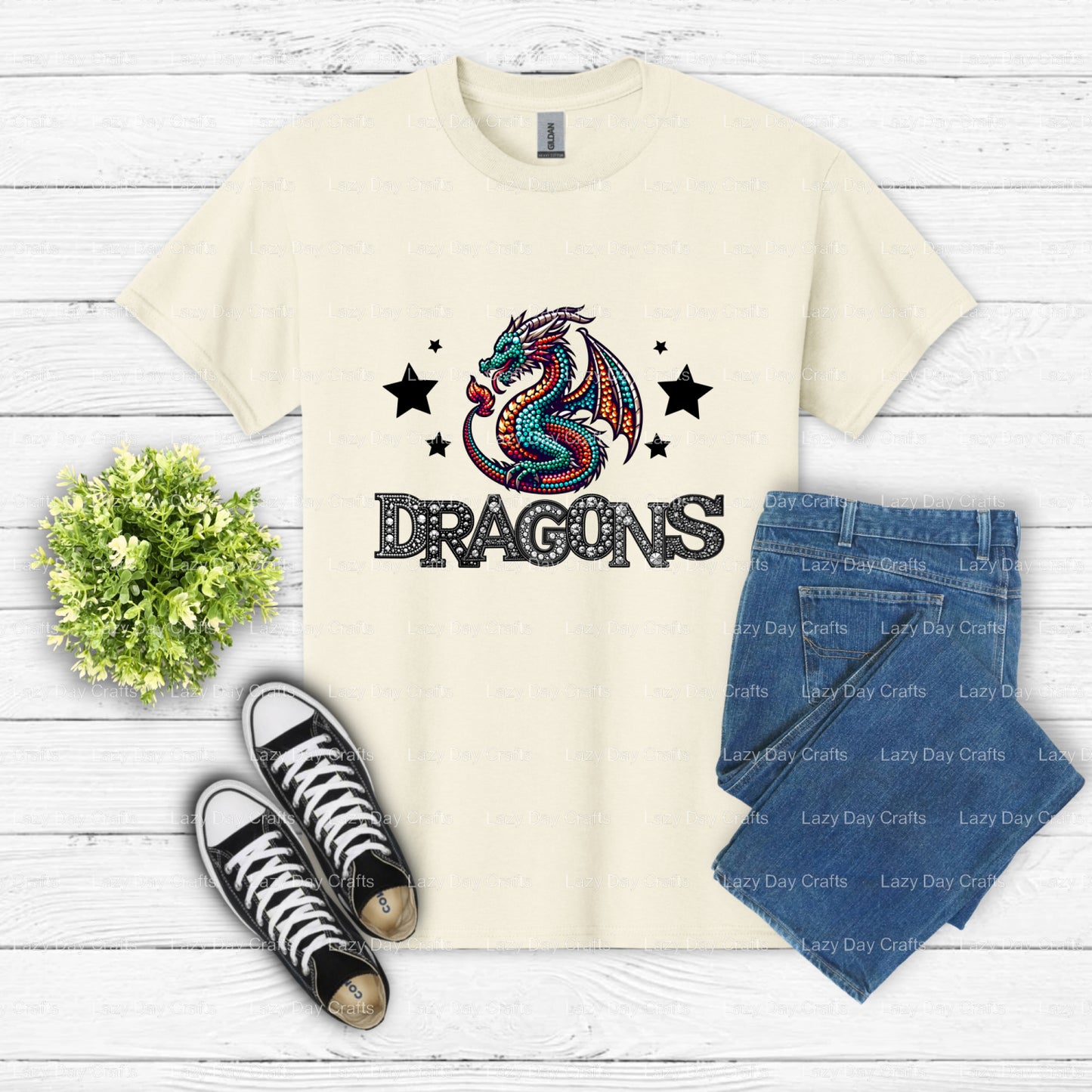 DRAGONS Dragon Mascot School Spirit – DTF Transfer (view 2 of 2) – by Lazy Day Crafts – DTF Transfers – School Mascot, Sch...