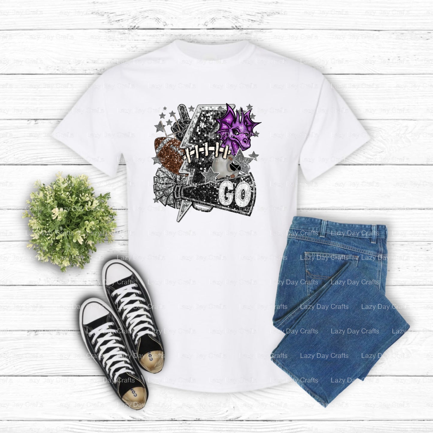 DRAGONS FOOTBALL – School Mascot DTF Transfer (view 1 of 2) – by Lazy Day Crafts – DTF Transfers – School Mascot, DTF Tran...