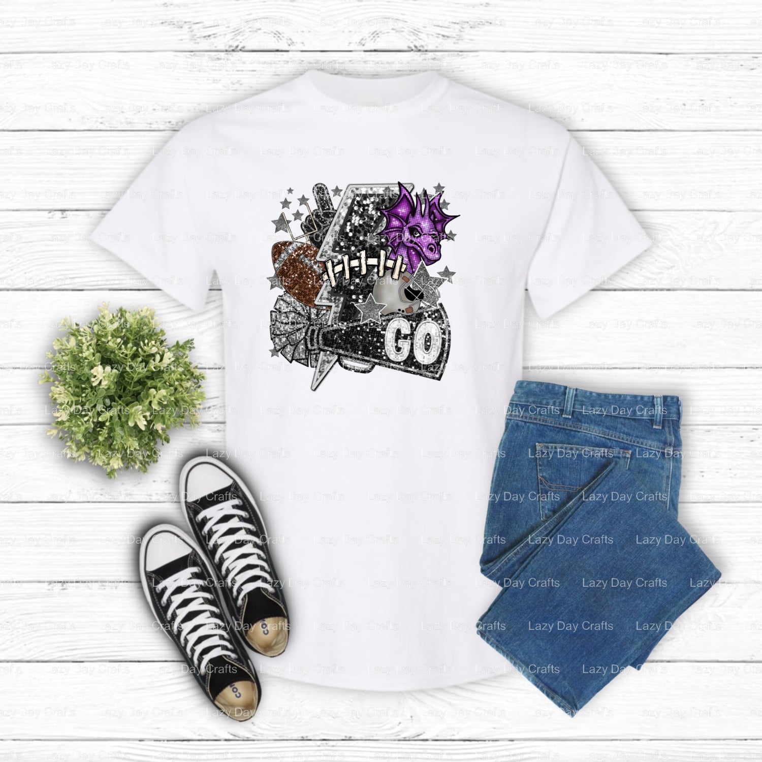 DRAGONS FOOTBALL – School Mascot DTF Transfer (view 1 of 2) – by Lazy Day Crafts – DTF Transfers – School Mascot, DTF Tran...