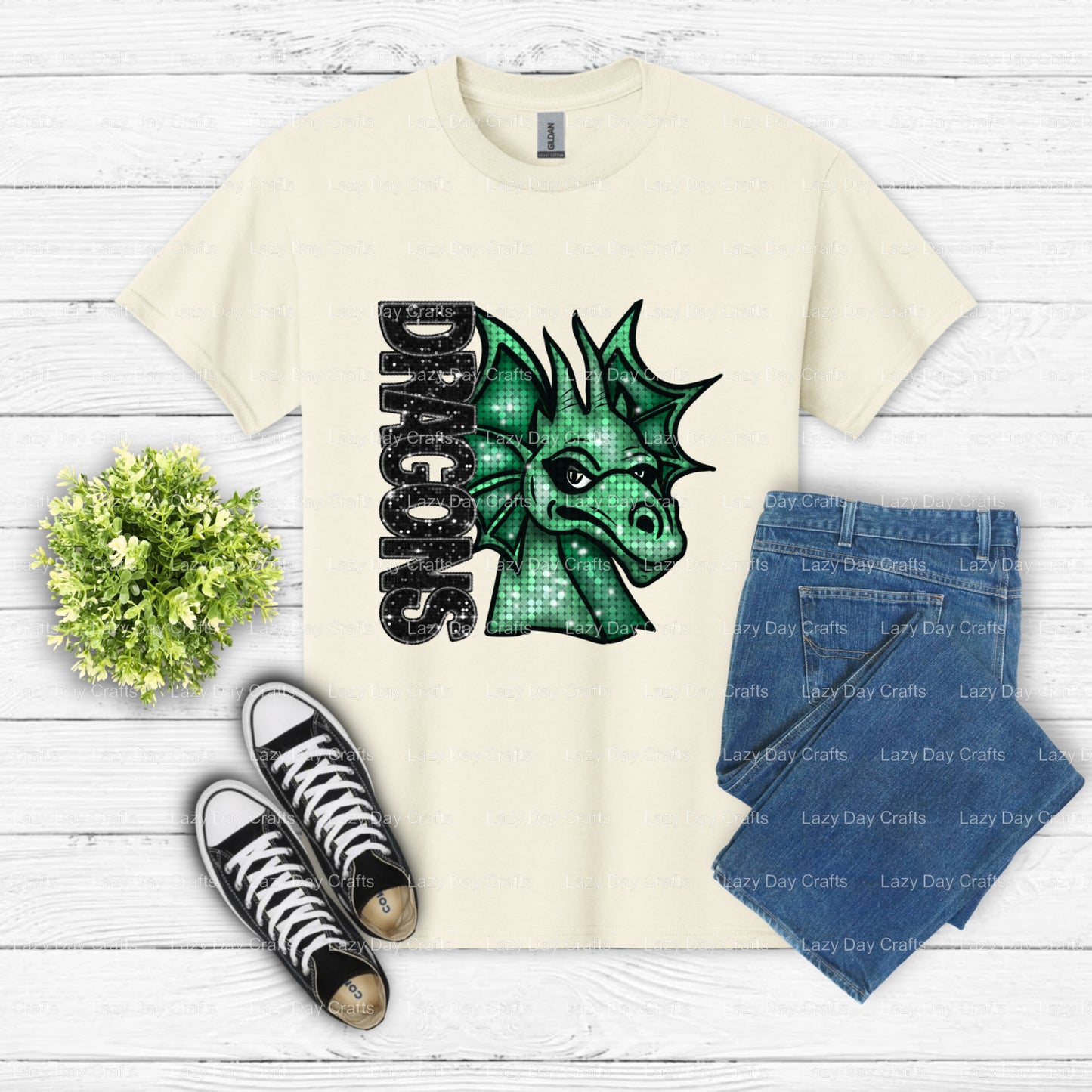 DRAGONS – School Mascot DTF Transfer (view 1 of 2) – by Lazy Day Crafts – DTF Transfers – School Mascot, DTF Transfers