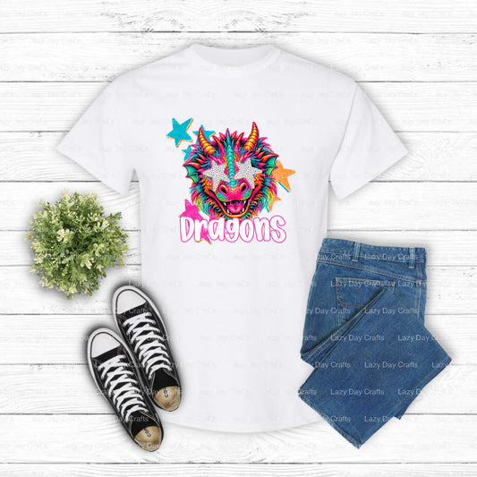 DRAGONS School Mascot – DTF Transfer (view 1 of 2) – by Lazy Day Crafts – DTF Transfers – School Mascot, Dragon