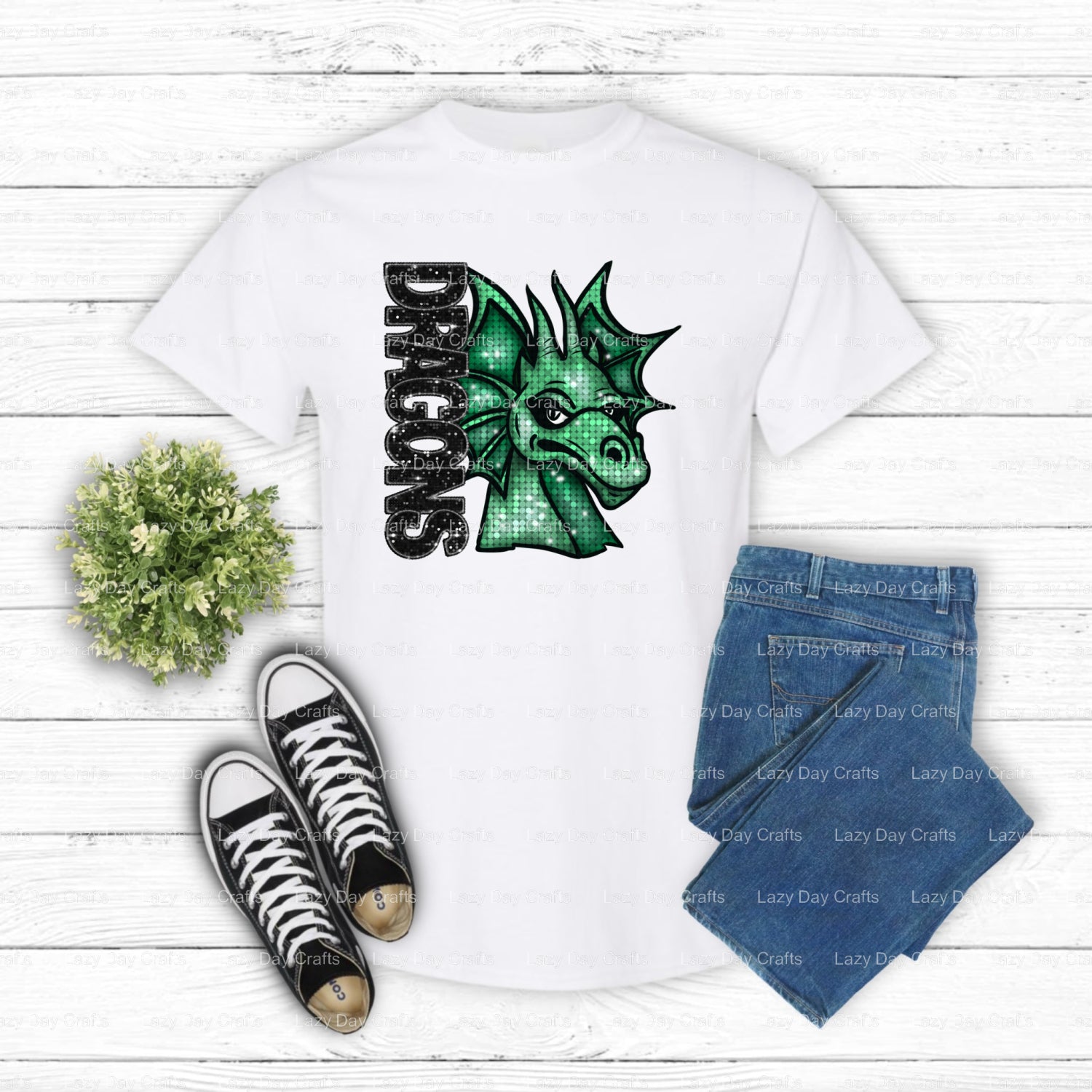 DRAGONS – School Mascot DTF Transfer (view 2 of 2) – by Lazy Day Crafts – DTF Transfers – School Mascot, DTF Transfers