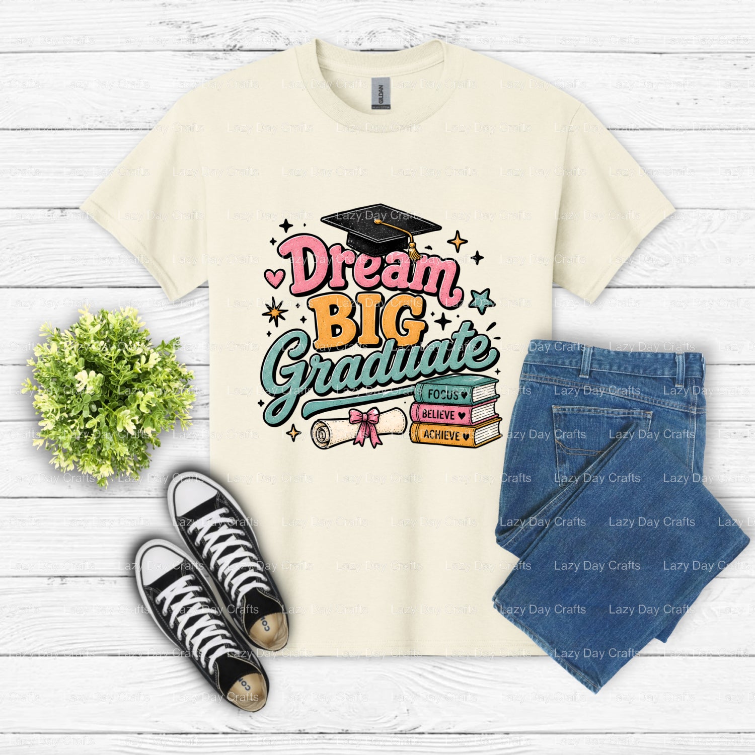 Dream Big Graduate – DTF Transfer (view 2 of 2) – by Lazy Day Crafts – DTF Transfers – DTF Transfers, custom apparel