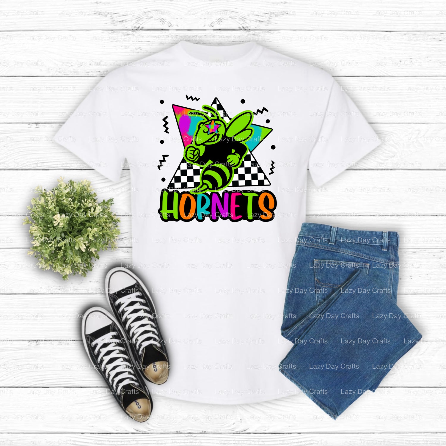 Dynamic Hornet Mascot – School Spirit DTF Transfer (view 2 of 2) – by Lazy Day Crafts – DTF Transfers – School Mascot, Rea...