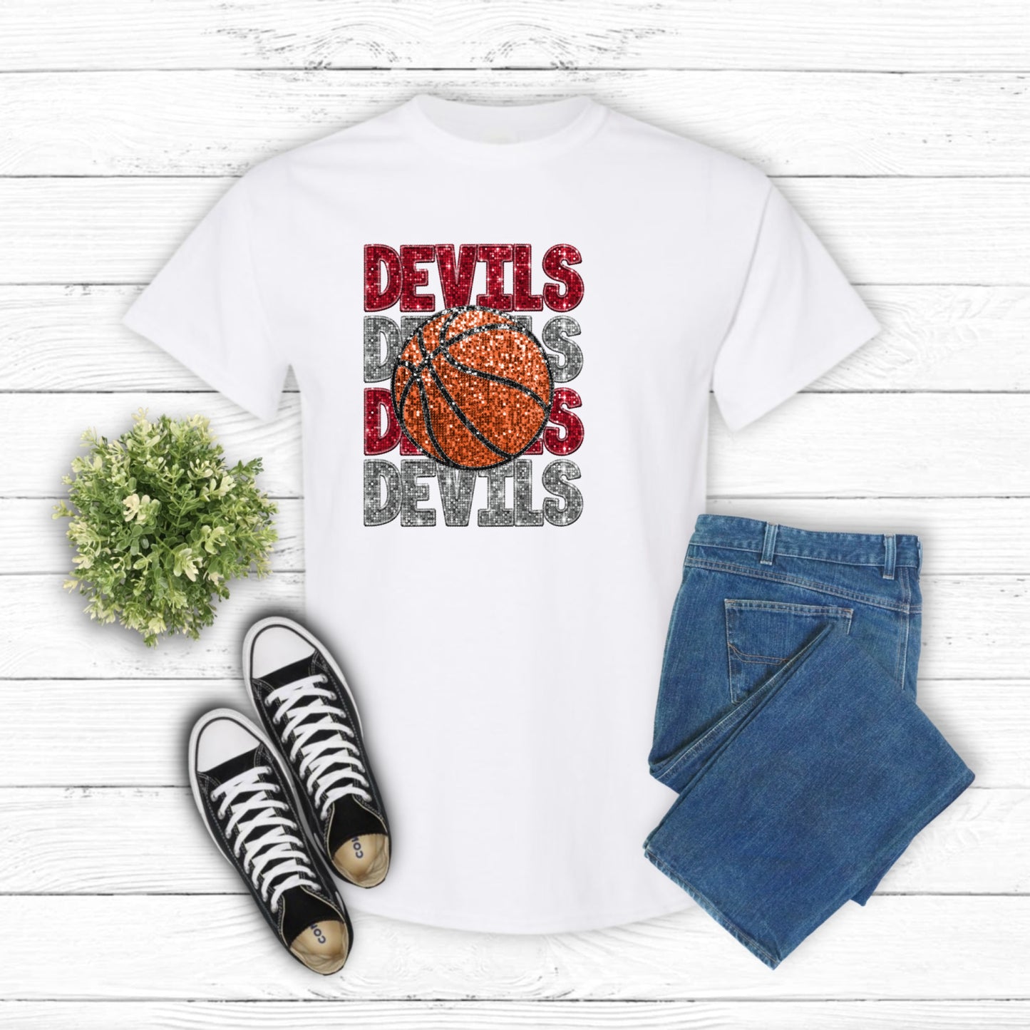 Dynamic Red Devil Mascot – School Spirit DTF Transfer (view 2 of 2) – by Lazy Day Crafts – DTF Transfers – School Mascot,...